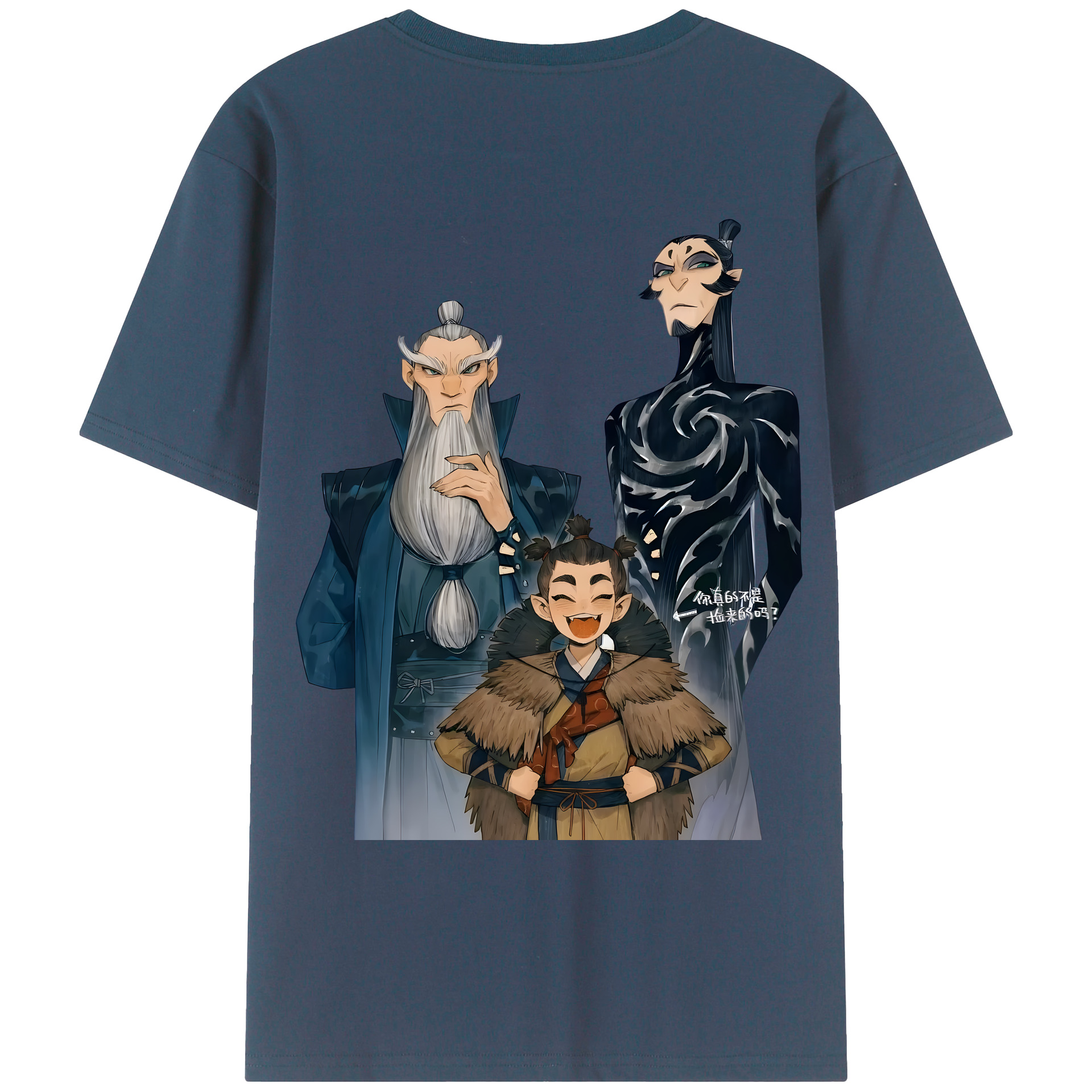 （画像用） Ne Zha 2 ナタ 魔童の大暴れ 綿100％ メンズ半袖Tシャツ（バックプリント） 通気性