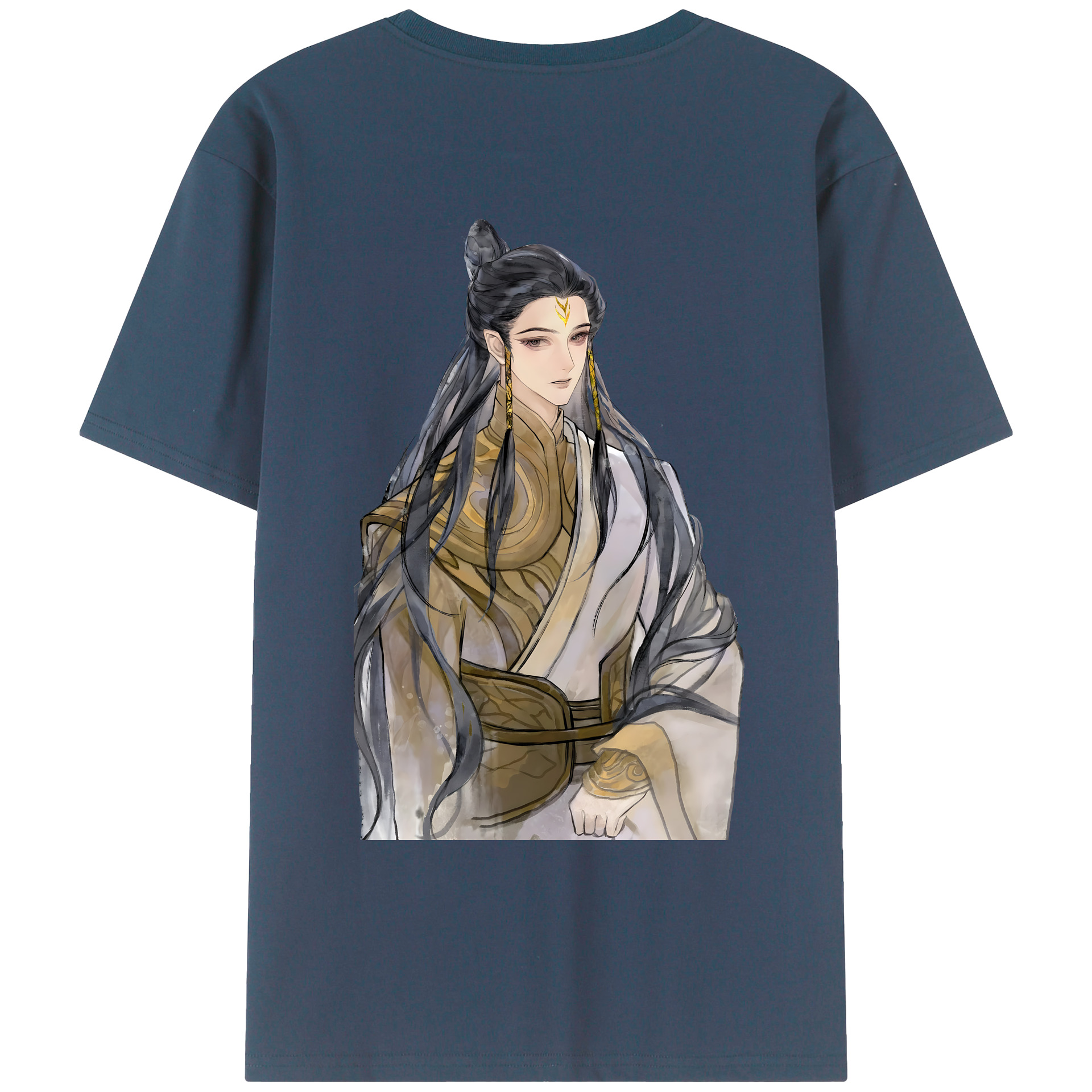 （画像用） Ne Zha 2 ナタ 魔童の大暴れ 綿100％ メンズ半袖Tシャツ（バックプリント） 通気性
