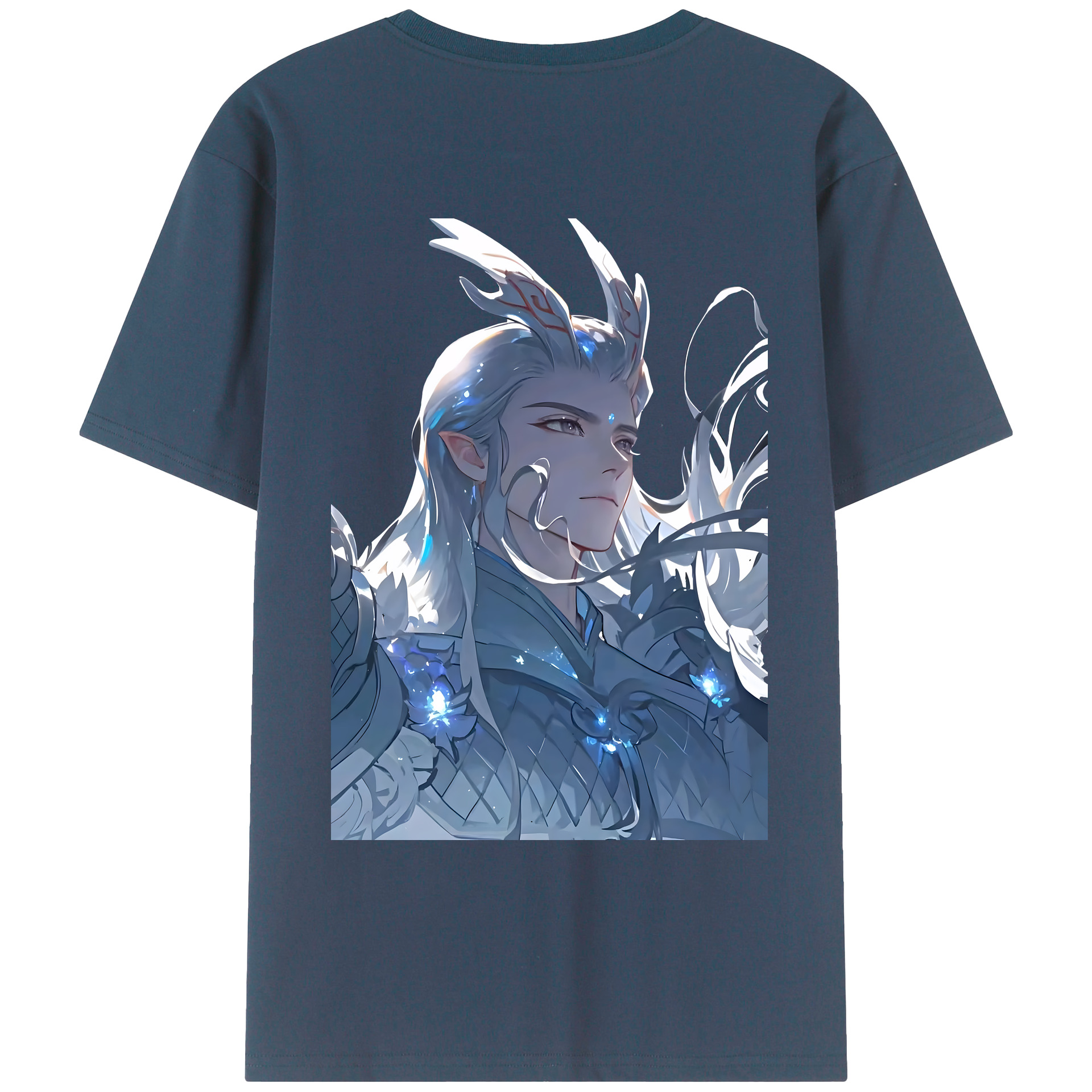 （画像用） Ne Zha 2 ナタ 魔童の大暴れ 綿100％ メンズ半袖Tシャツ（バックプリント） 通気性