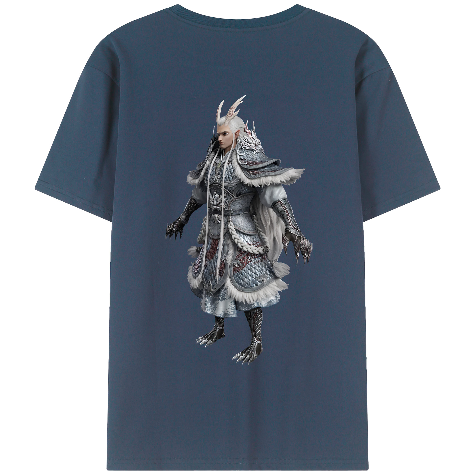 （画像用） Ne Zha 2 ナタ 魔童の大暴れ 綿100％ メンズ半袖Tシャツ（バックプリント） 通気性