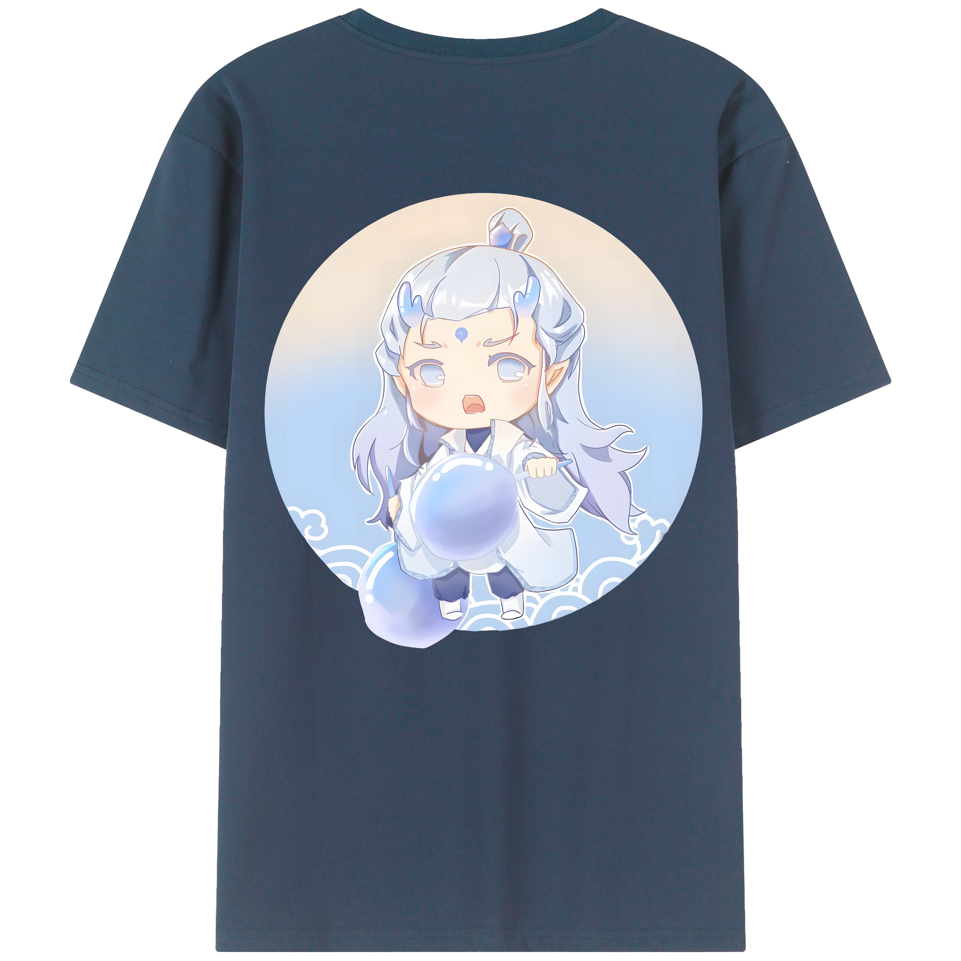 （画像用） Ne Zha 2 ナタ 魔童の大暴れ 綿100％ メンズ半袖Tシャツ（バックプリント） 通気性