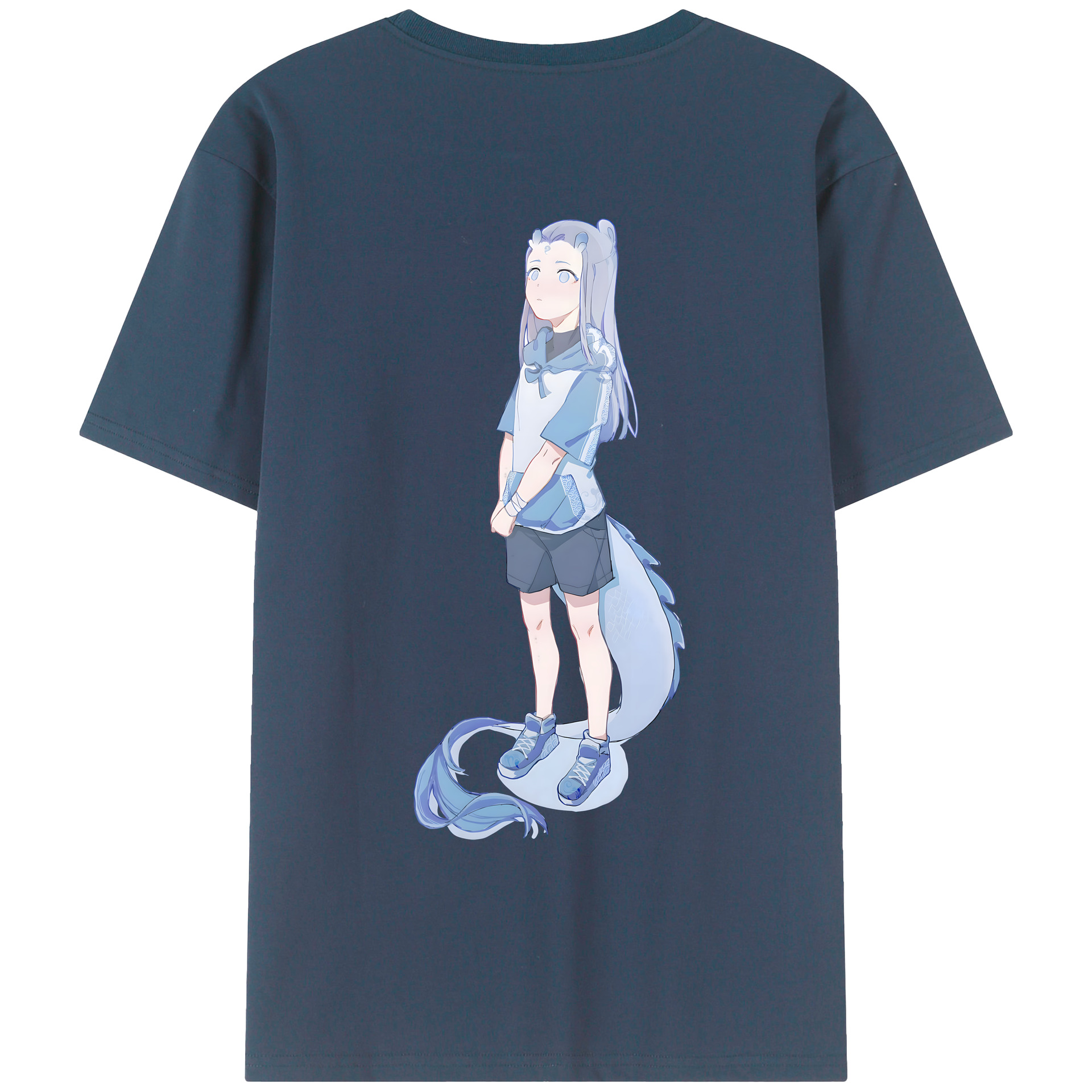 （画像用） Ne Zha 2 ナタ 魔童の大暴れ 綿100％ メンズ半袖Tシャツ（バックプリント） 通気性