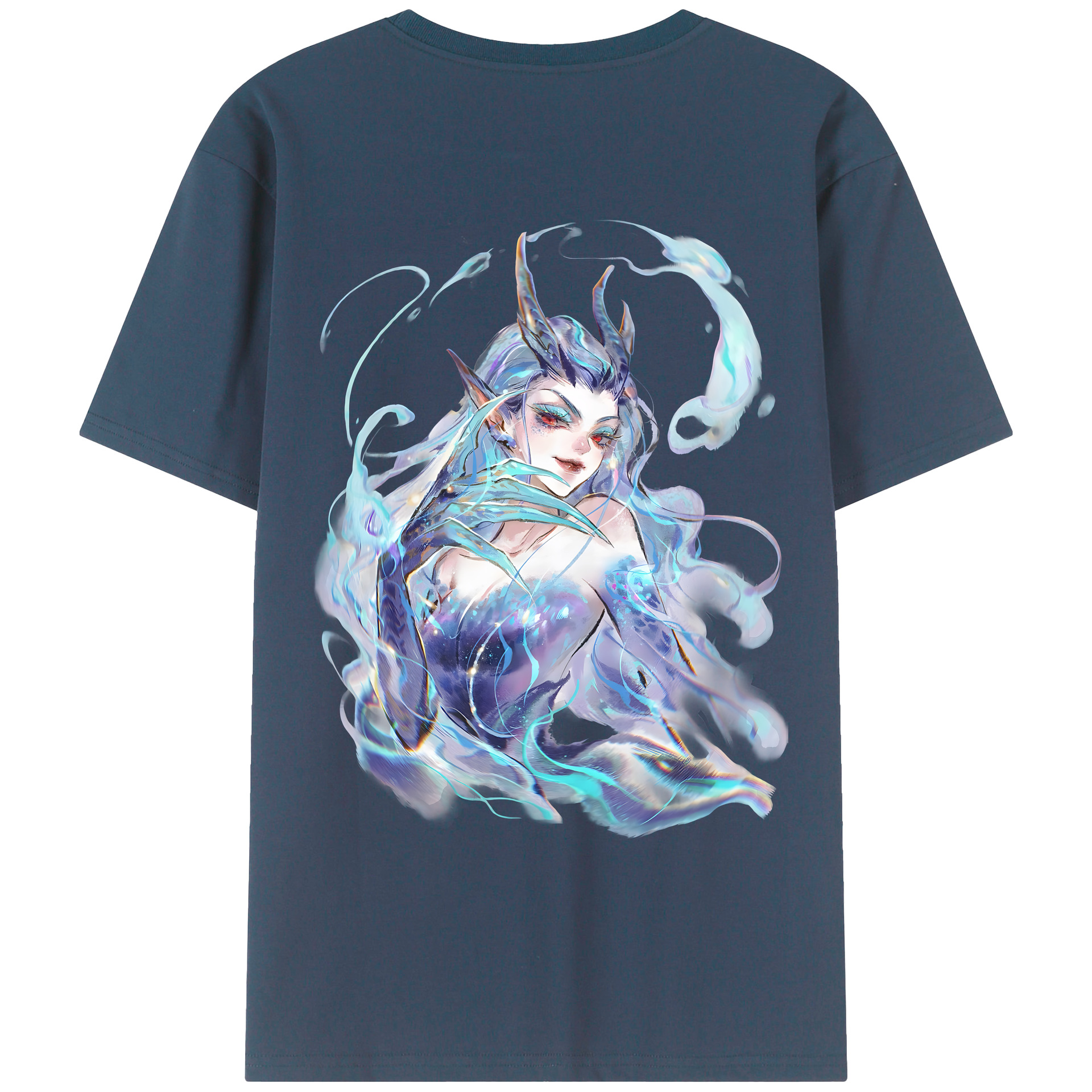 （画像用） Ne Zha 2 ナタ 魔童の大暴れ 綿100％ メンズ半袖Tシャツ（バックプリント） 通気性