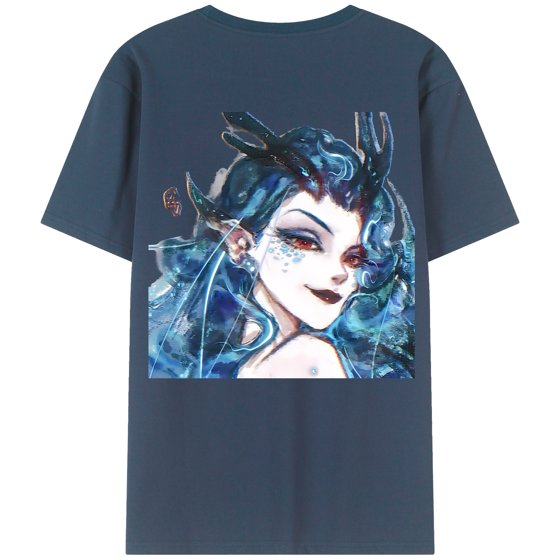 （画像用） Ne Zha 2 ナタ 魔童の大暴れ 綿100％ メンズ半袖Tシャツ（バックプリント） 通気性