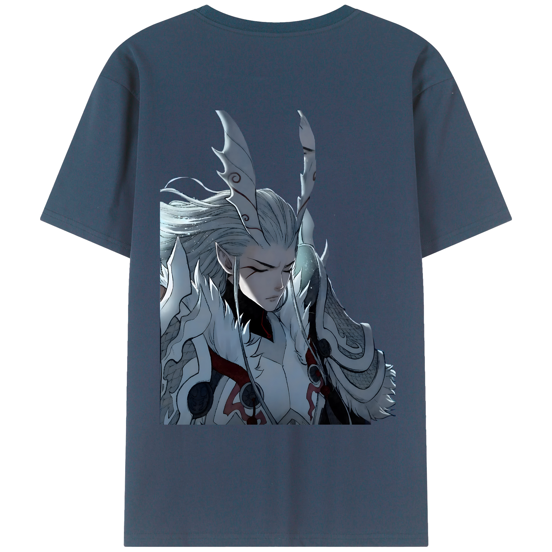 （画像用） Ne Zha 2 ナタ 魔童の大暴れ 綿100％ メンズ半袖Tシャツ（バックプリント） 通気性