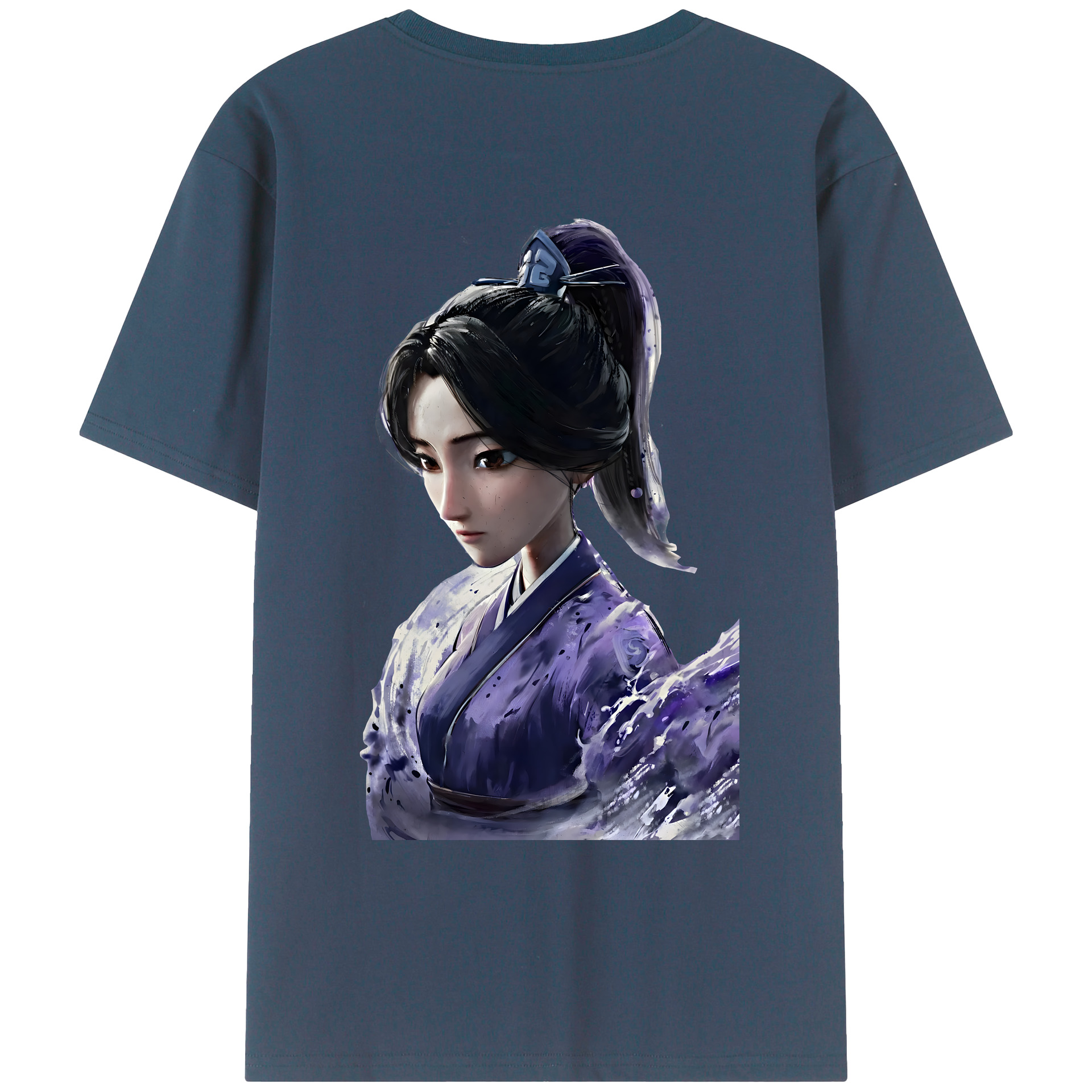 （画像用） Ne Zha 2 ナタ 魔童の大暴れ 綿100％ メンズ半袖Tシャツ（バックプリント） 通気性