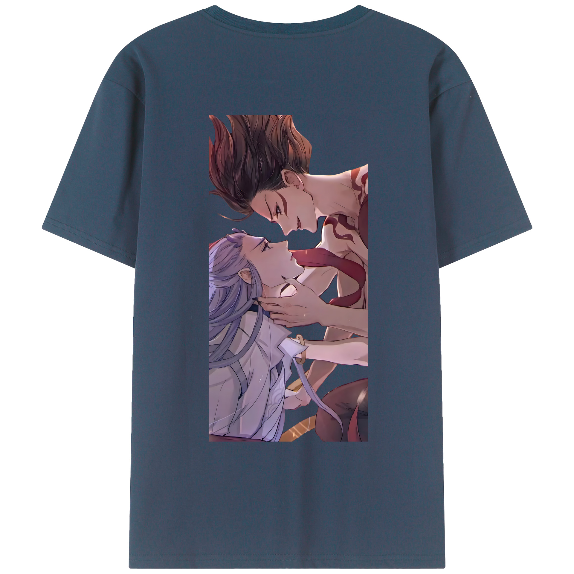 （画像用） Ne Zha 2 ナタ 魔童の大暴れ 綿100％ メンズ半袖Tシャツ（バックプリント） 通気性