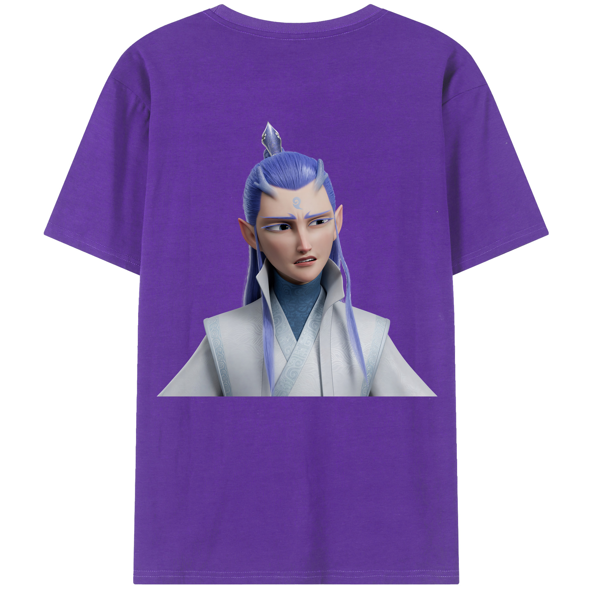 （画像用） Ne Zha 2 ナタ 魔童の大暴れ 綿100％ メンズ半袖Tシャツ（バックプリント） 通気性