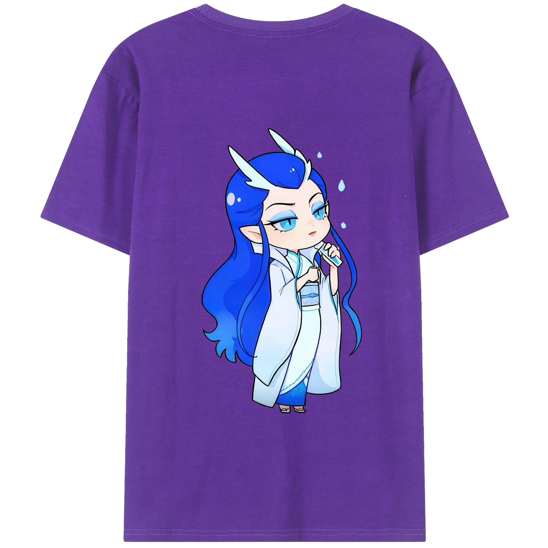 （画像用） Ne Zha 2 ナタ 魔童の大暴れ 綿100％ メンズ半袖Tシャツ（バックプリント） 通気性