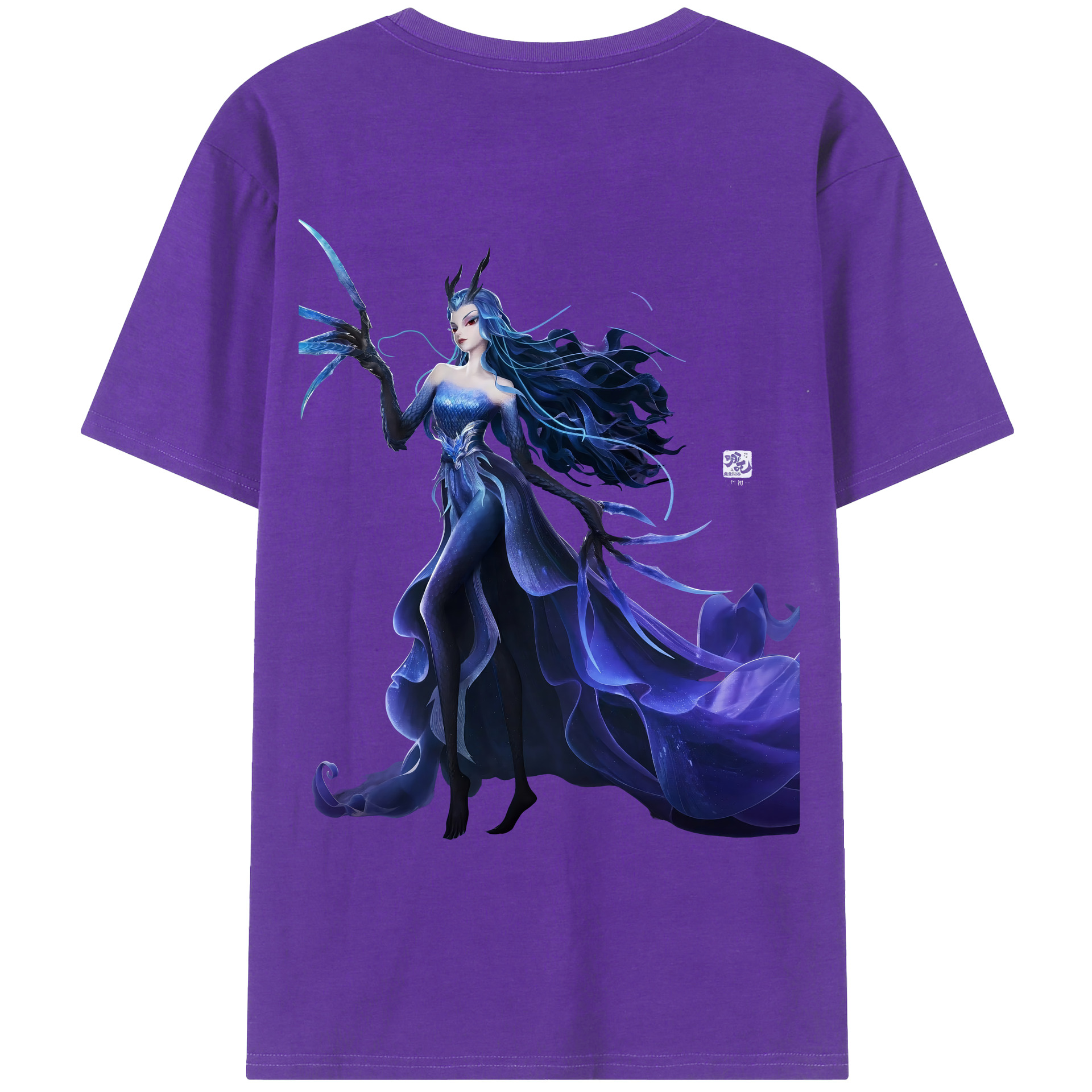 （画像用） Ne Zha 2 ナタ 魔童の大暴れ 綿100％ メンズ半袖Tシャツ（バックプリント） 通気性