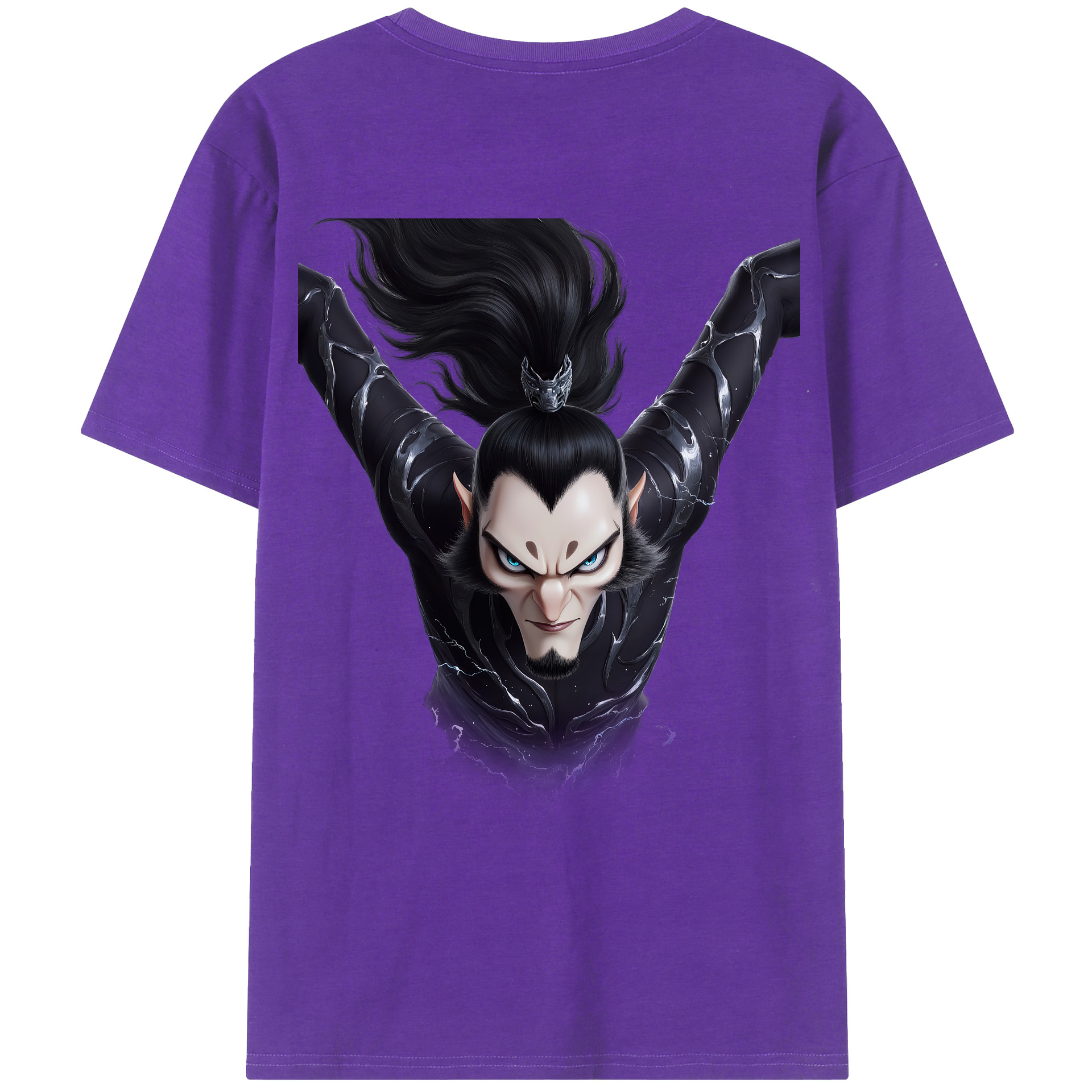 （画像用） Ne Zha 2 ナタ 魔童の大暴れ 綿100％ メンズ半袖Tシャツ（バックプリント） 通気性