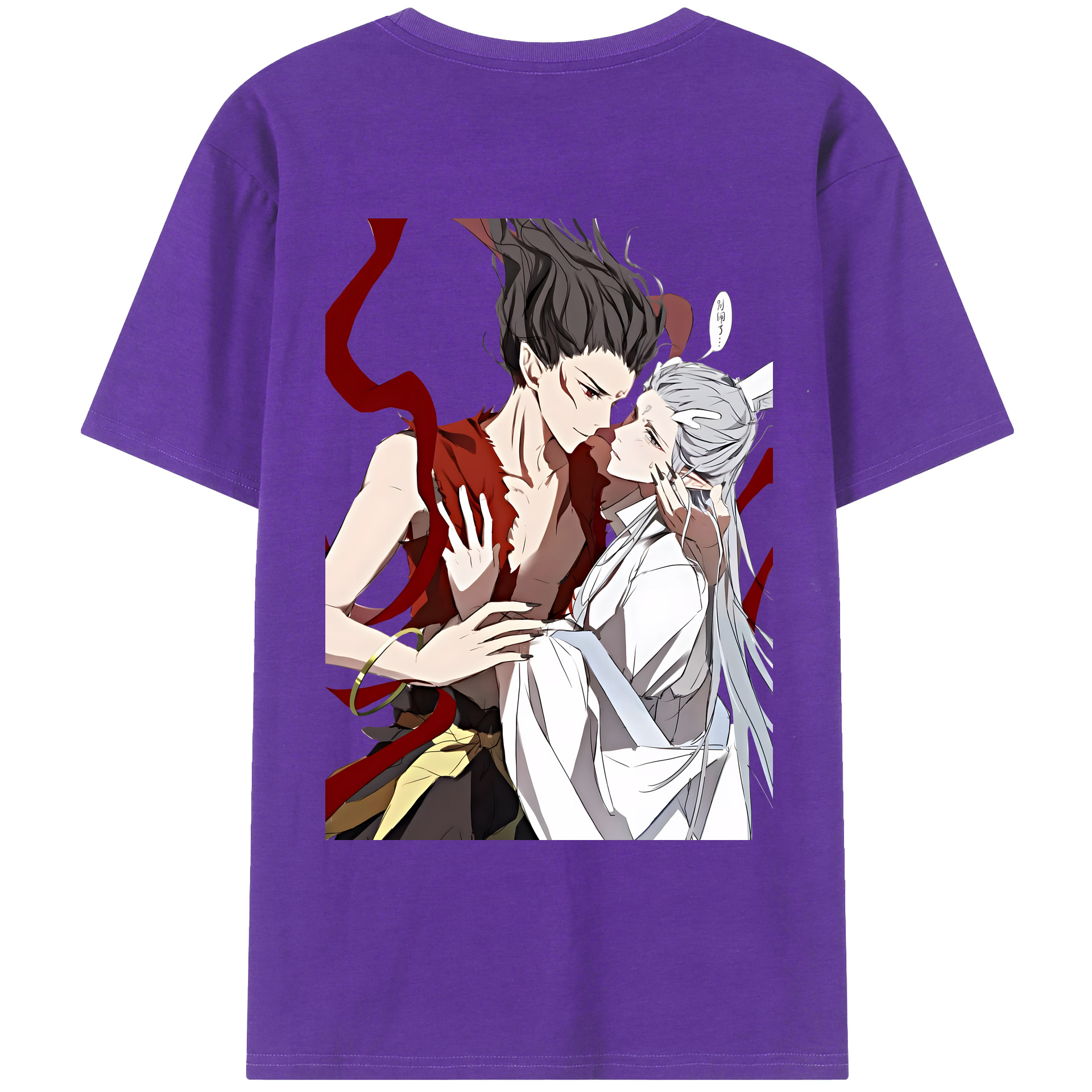 （画像用） Ne Zha 2 ナタ 魔童の大暴れ 綿100％ メンズ半袖Tシャツ（バックプリント） 通気性