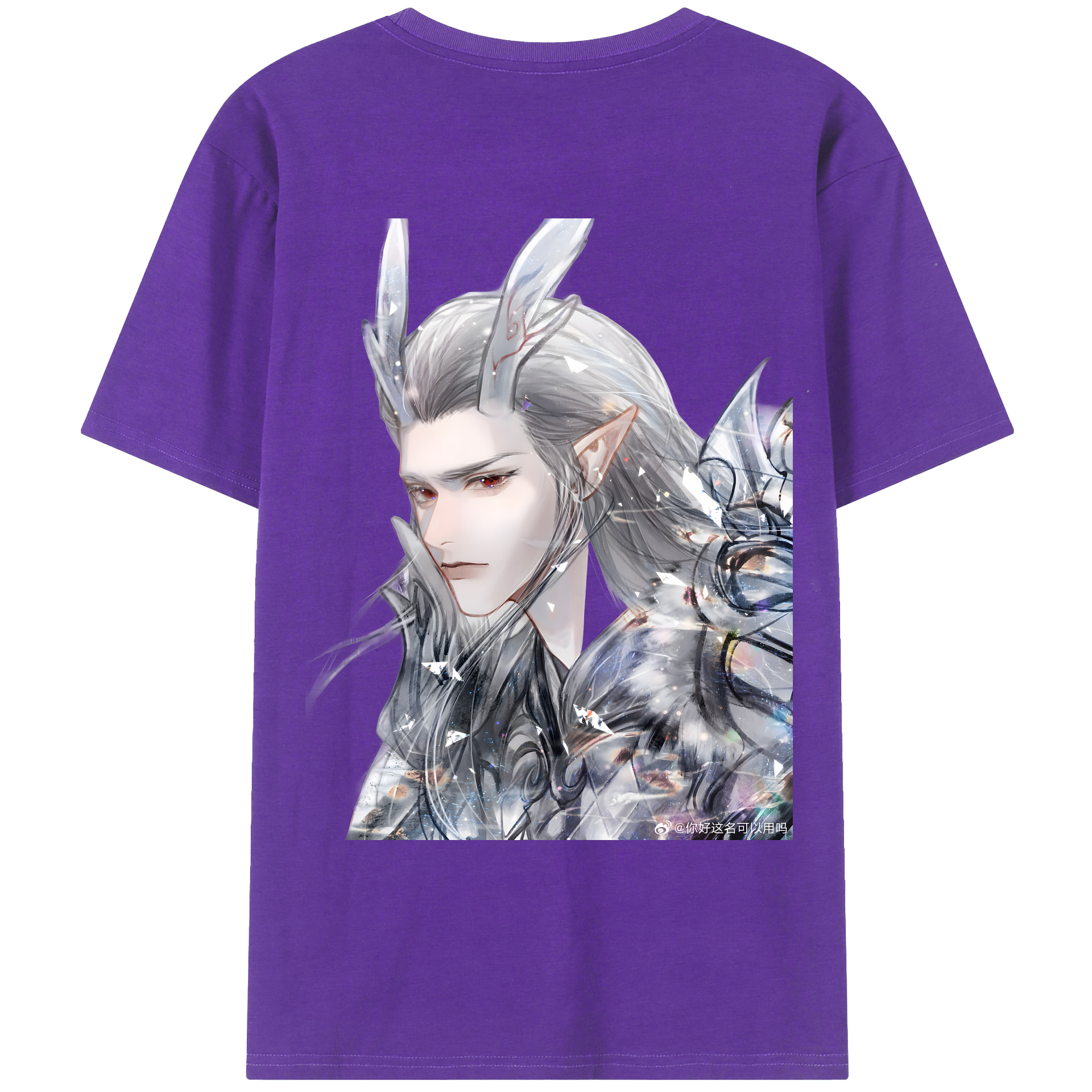 （画像用） Ne Zha 2 ナタ 魔童の大暴れ 綿100％ メンズ半袖Tシャツ（バックプリント） 通気性
