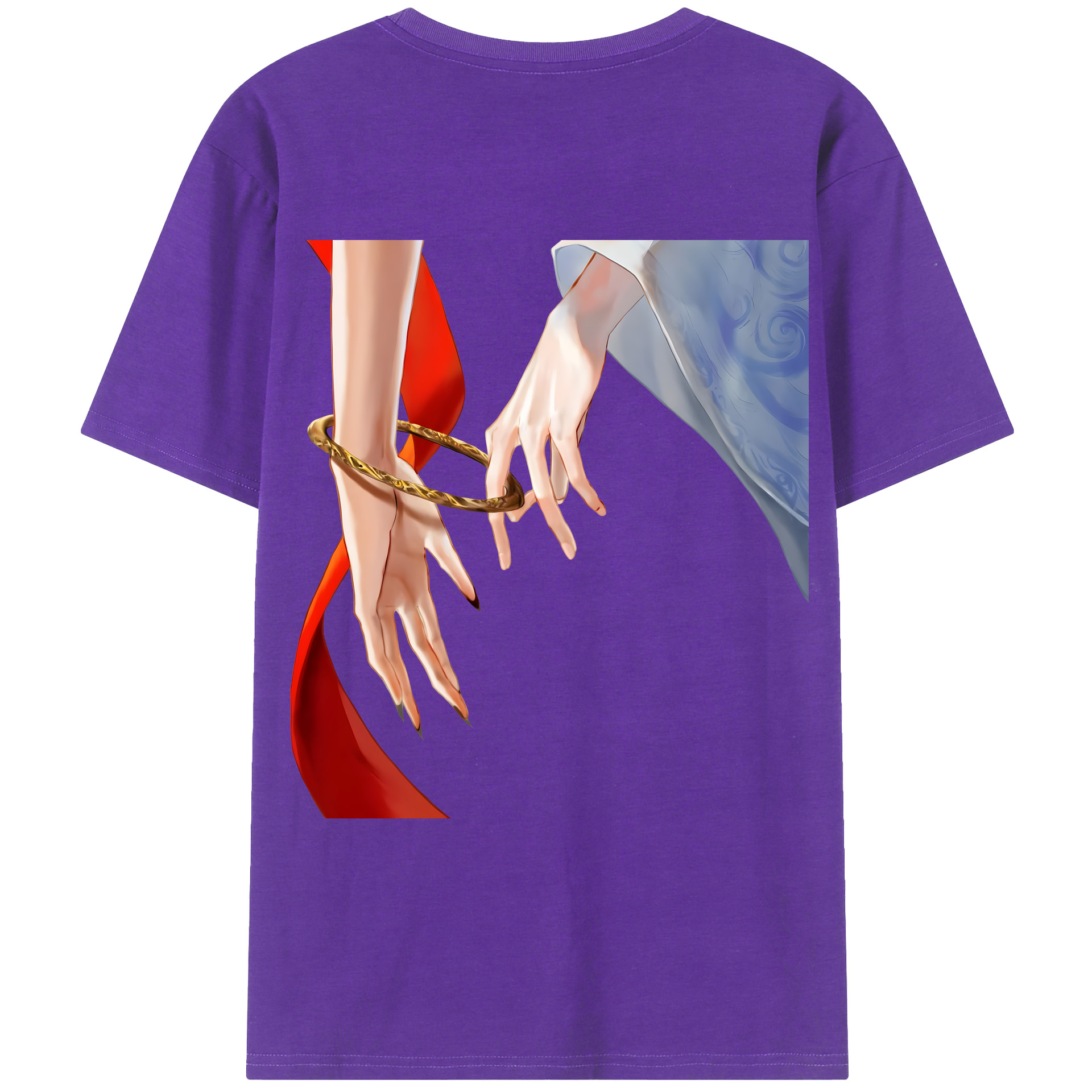 （画像用） Ne Zha 2 ナタ 魔童の大暴れ 綿100％ メンズ半袖Tシャツ（バックプリント） 通気性