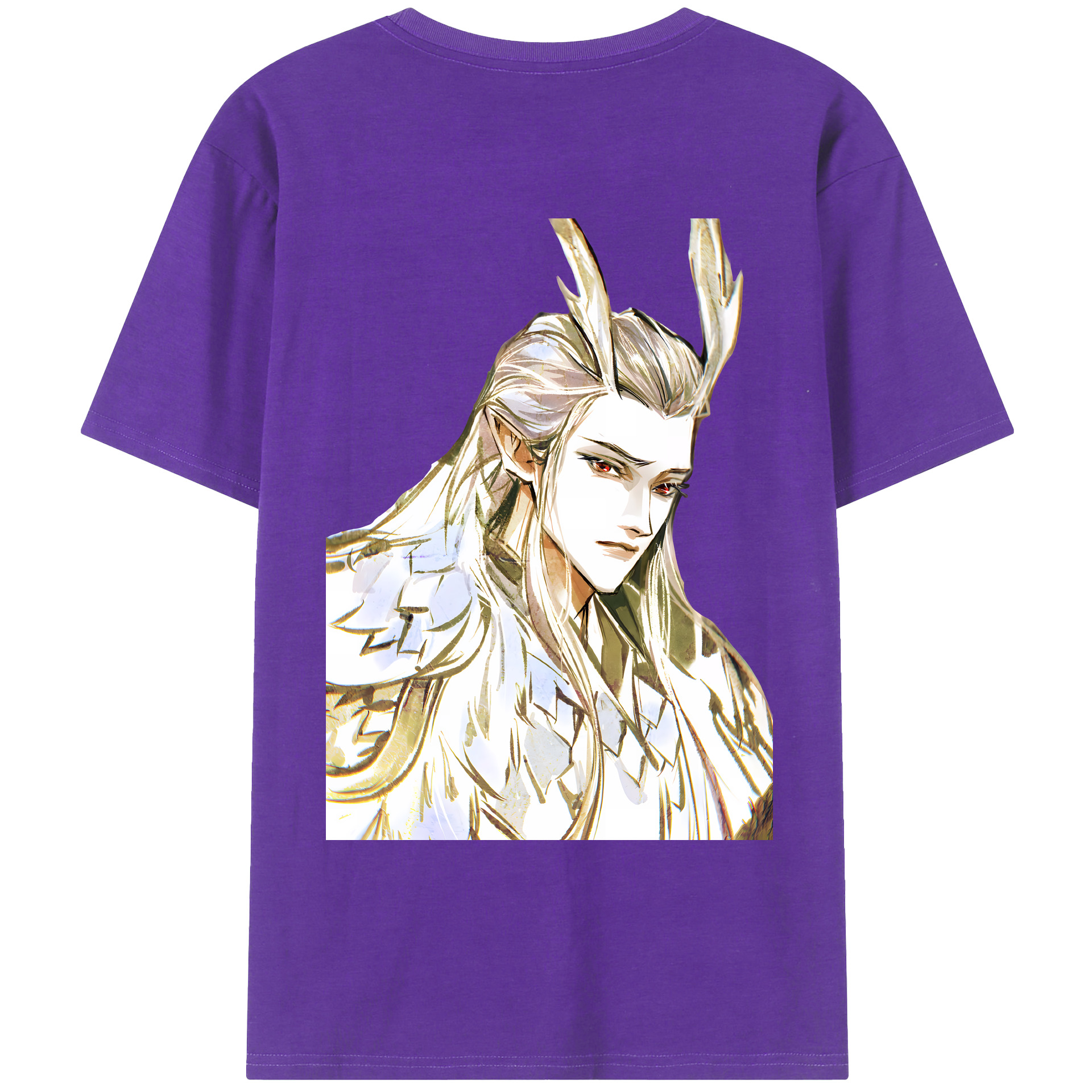 （画像用） Ne Zha 2 ナタ 魔童の大暴れ 綿100％ メンズ半袖Tシャツ（バックプリント） 通気性