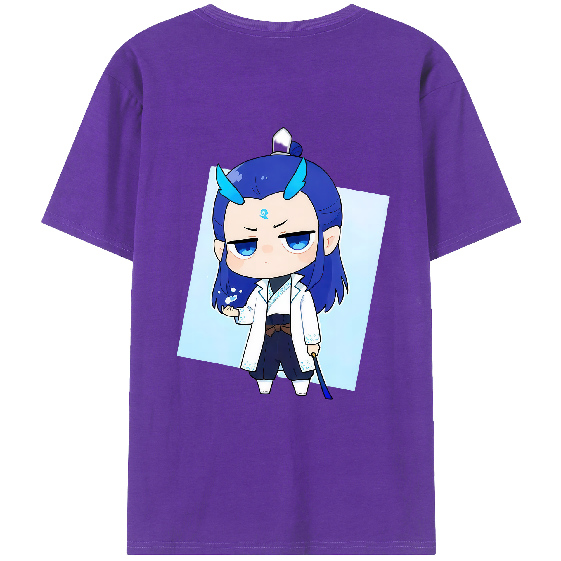 （画像用） Ne Zha 2 ナタ 魔童の大暴れ 綿100％ メンズ半袖Tシャツ（バックプリント） 通気性