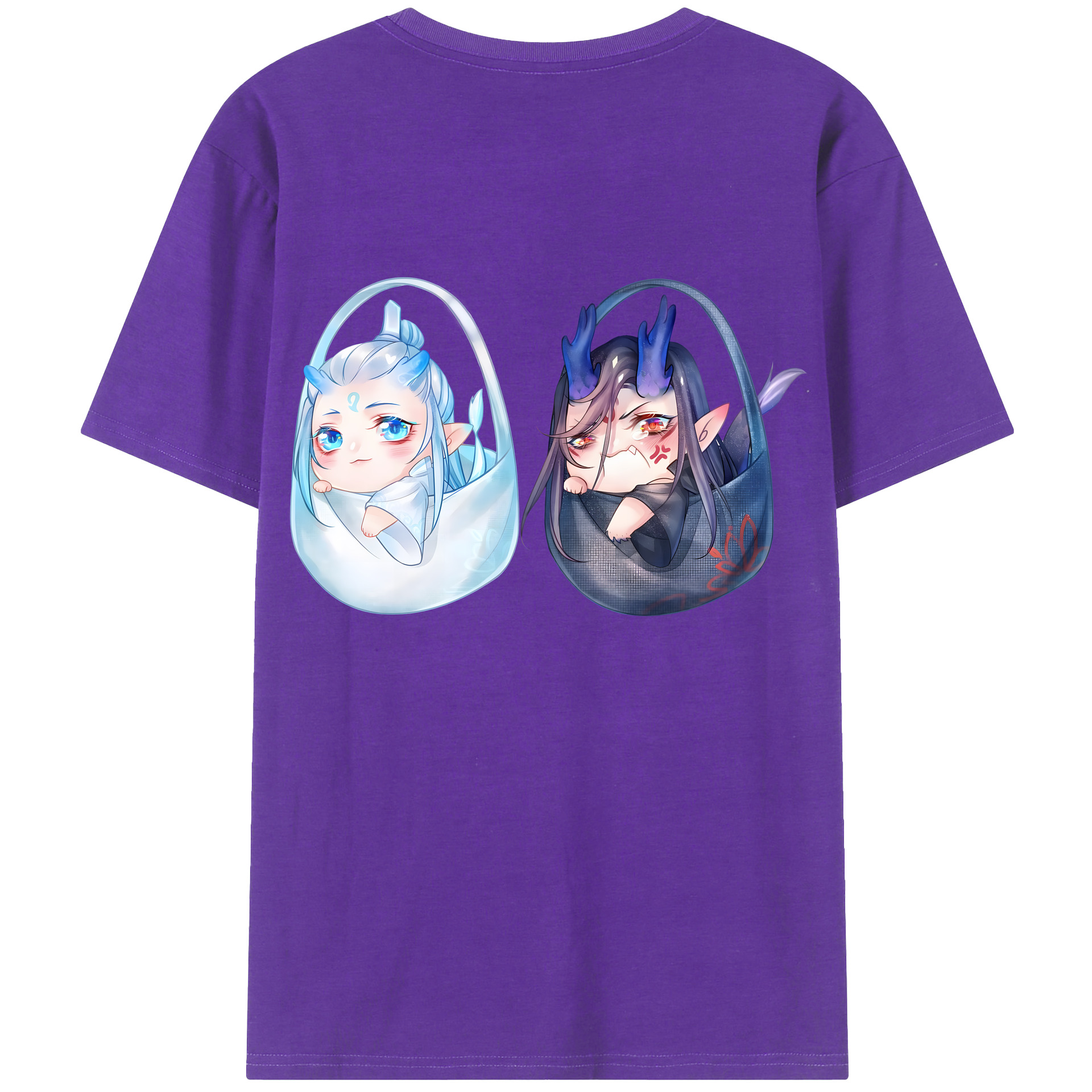 （画像用） Ne Zha 2 ナタ 魔童の大暴れ 綿100％ メンズ半袖Tシャツ（バックプリント） 通気性