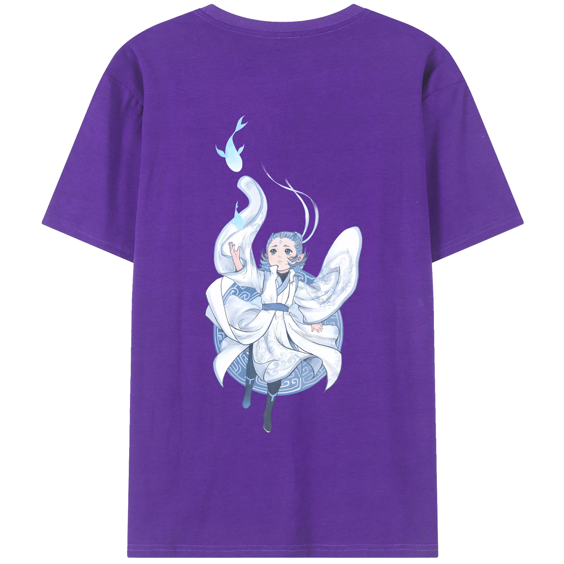 （画像用） Ne Zha 2 ナタ 魔童の大暴れ 綿100％ メンズ半袖Tシャツ（バックプリント） 通気性