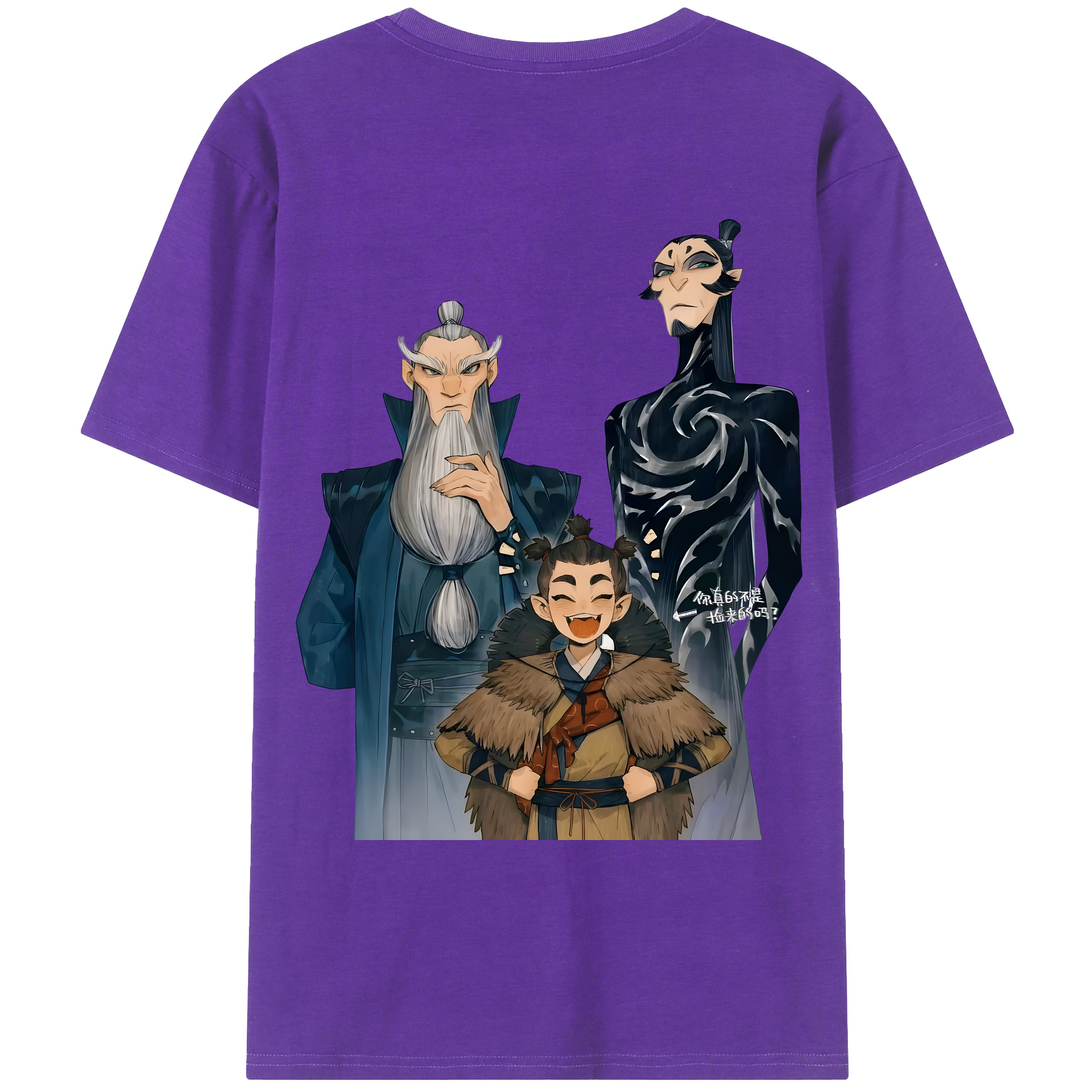 （画像用） Ne Zha 2 ナタ 魔童の大暴れ 綿100％ メンズ半袖Tシャツ（バックプリント） 通気性