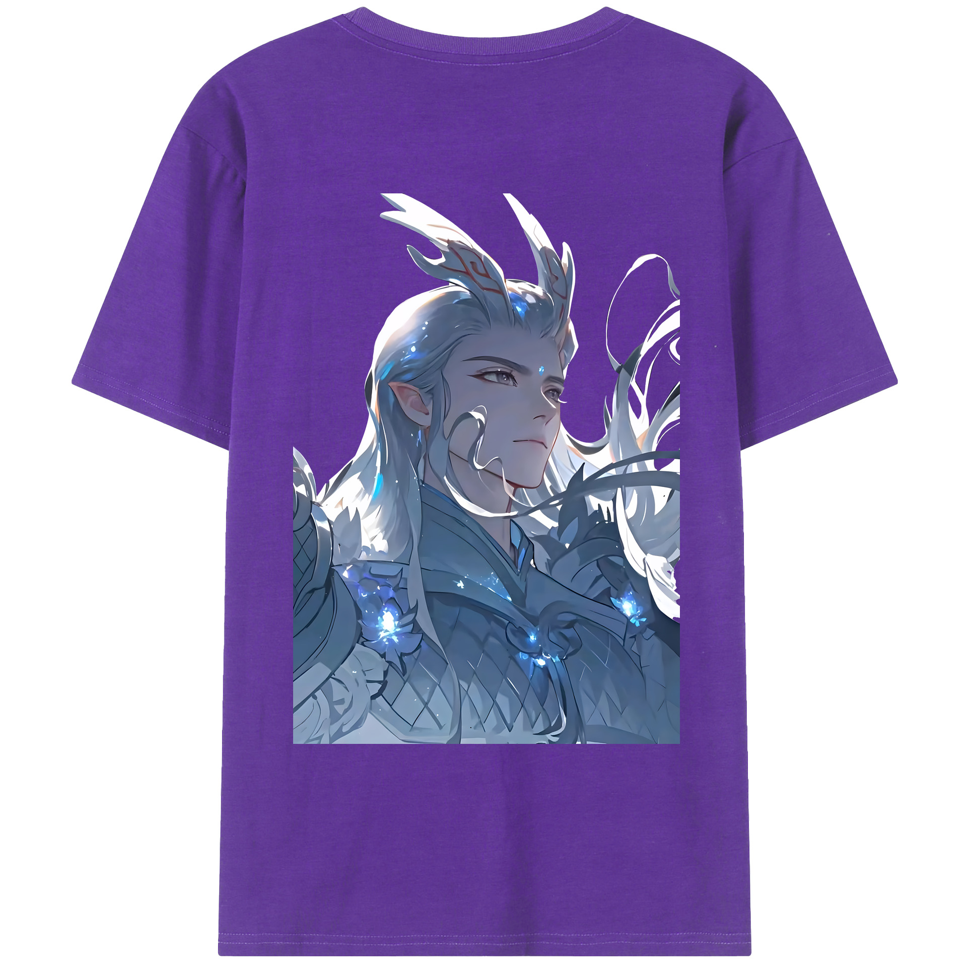 （画像用） Ne Zha 2 ナタ 魔童の大暴れ 綿100％ メンズ半袖Tシャツ（バックプリント） 通気性