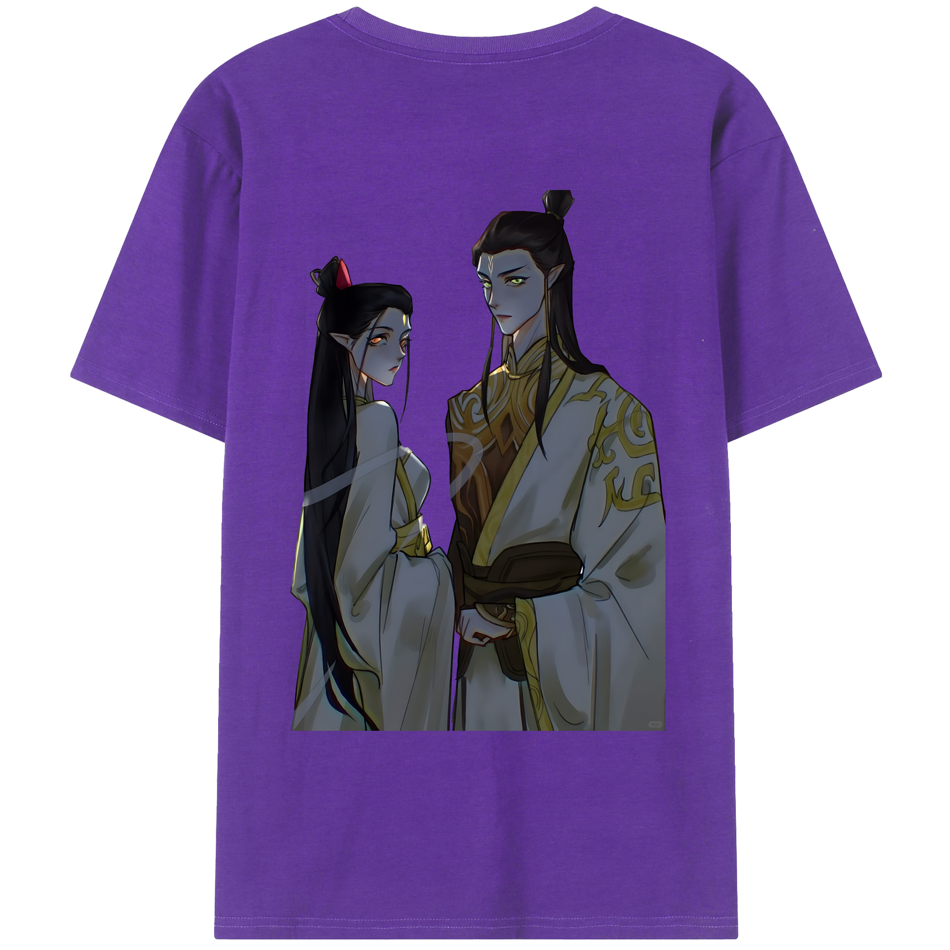 （画像用） Ne Zha 2 ナタ 魔童の大暴れ 綿100％ メンズ半袖Tシャツ（バックプリント） 通気性
