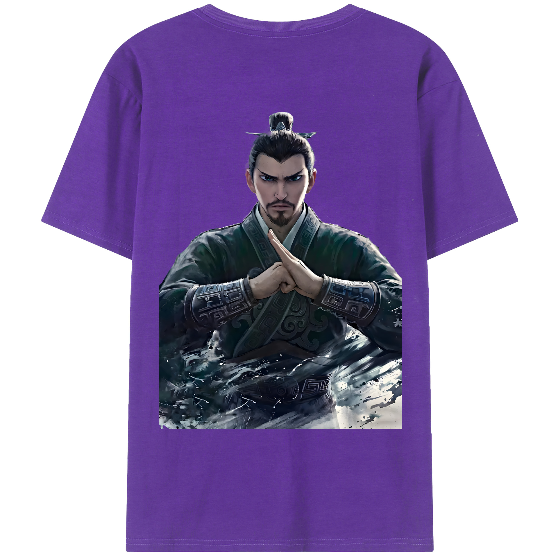 （画像用） Ne Zha 2 ナタ 魔童の大暴れ 綿100％ メンズ半袖Tシャツ（バックプリント） 通気性