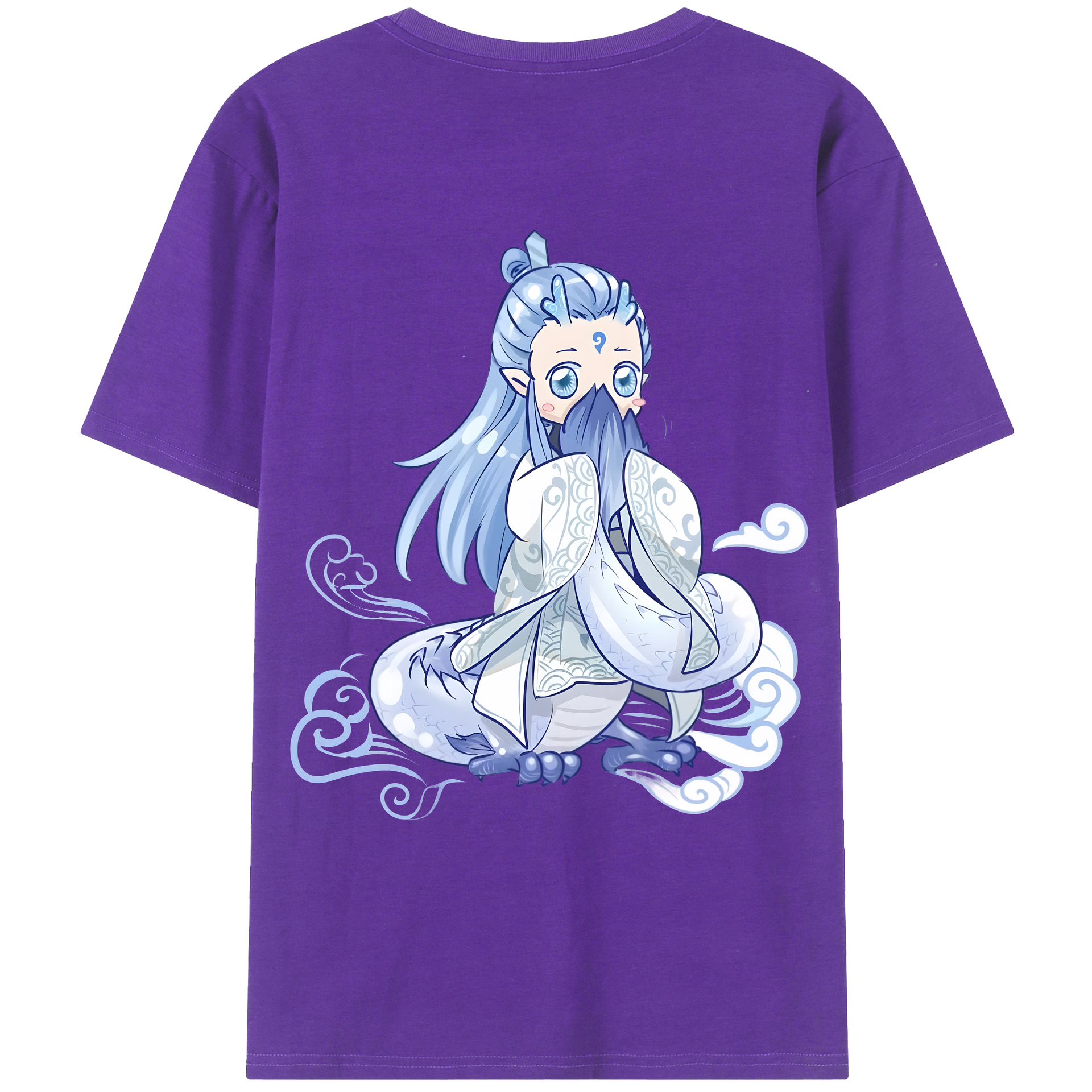 （画像用） Ne Zha 2 ナタ 魔童の大暴れ 綿100％ メンズ半袖Tシャツ（バックプリント） 通気性