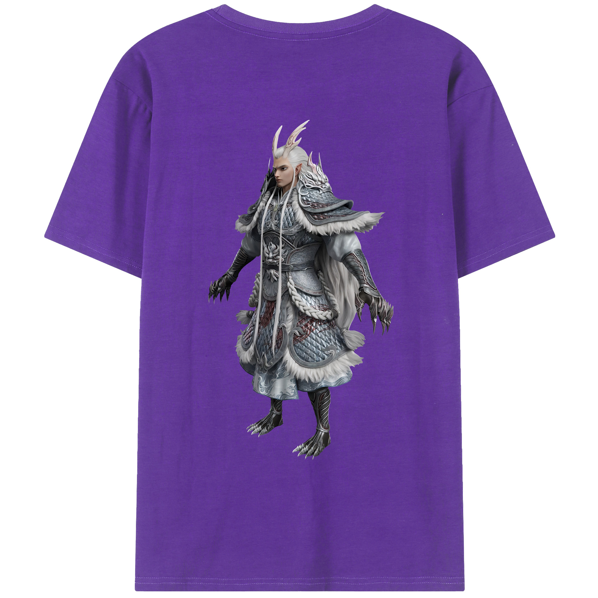 （画像用） Ne Zha 2 ナタ 魔童の大暴れ 綿100％ メンズ半袖Tシャツ（バックプリント） 通気性