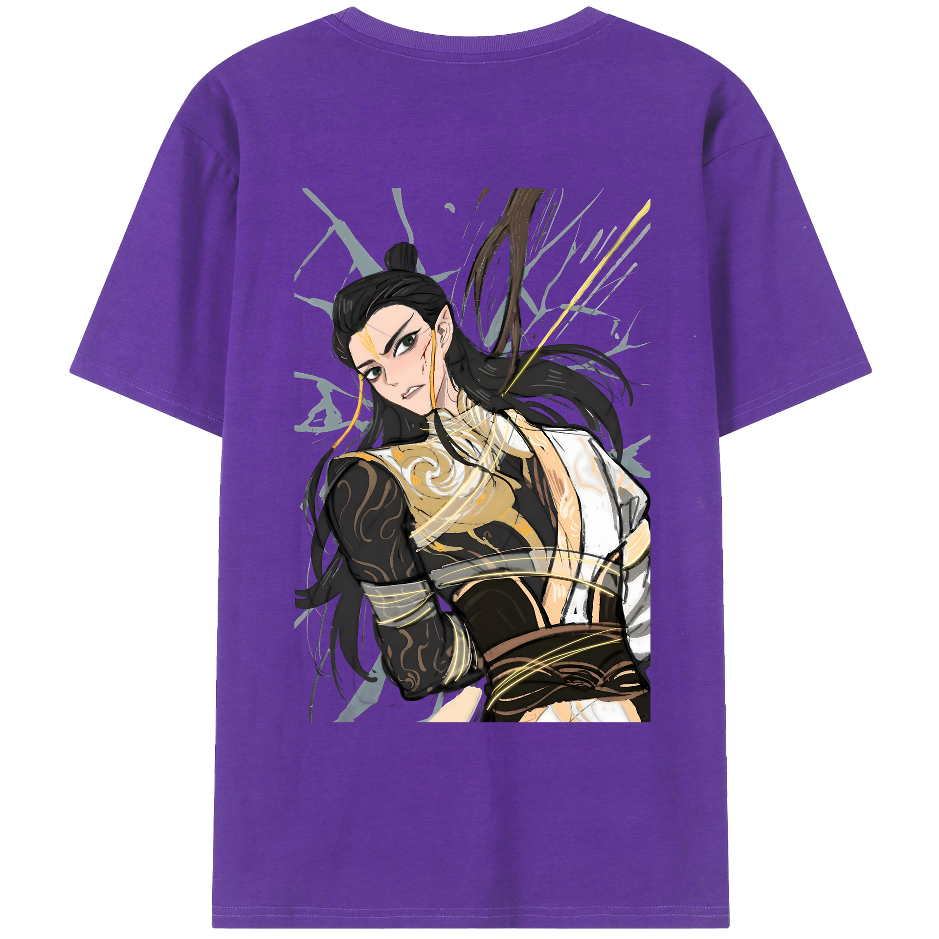 （画像用） Ne Zha 2 ナタ 魔童の大暴れ 綿100％ メンズ半袖Tシャツ（バックプリント） 通気性