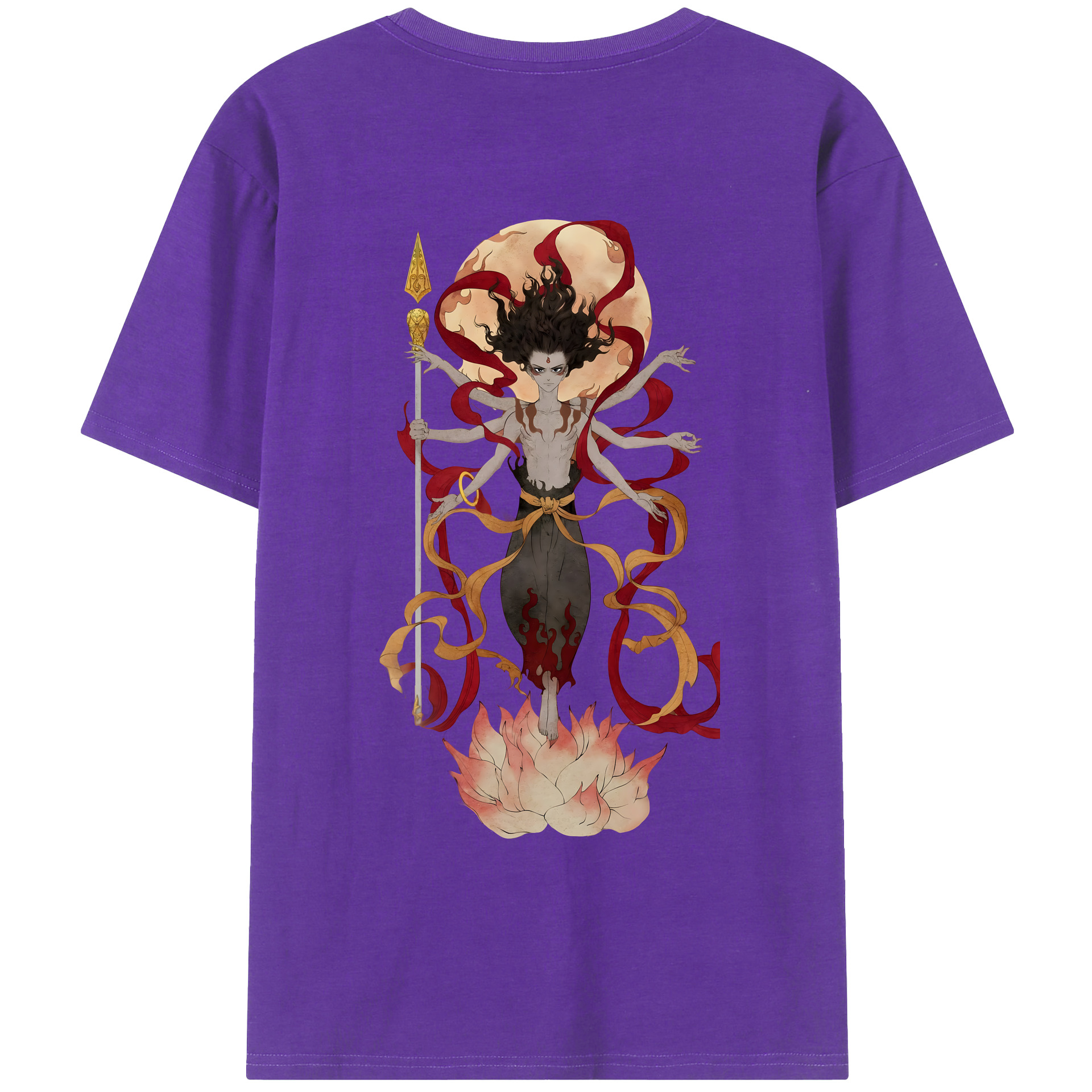 （画像用） Ne Zha 2 ナタ 魔童の大暴れ 綿100％ メンズ半袖Tシャツ（バックプリント） 通気性