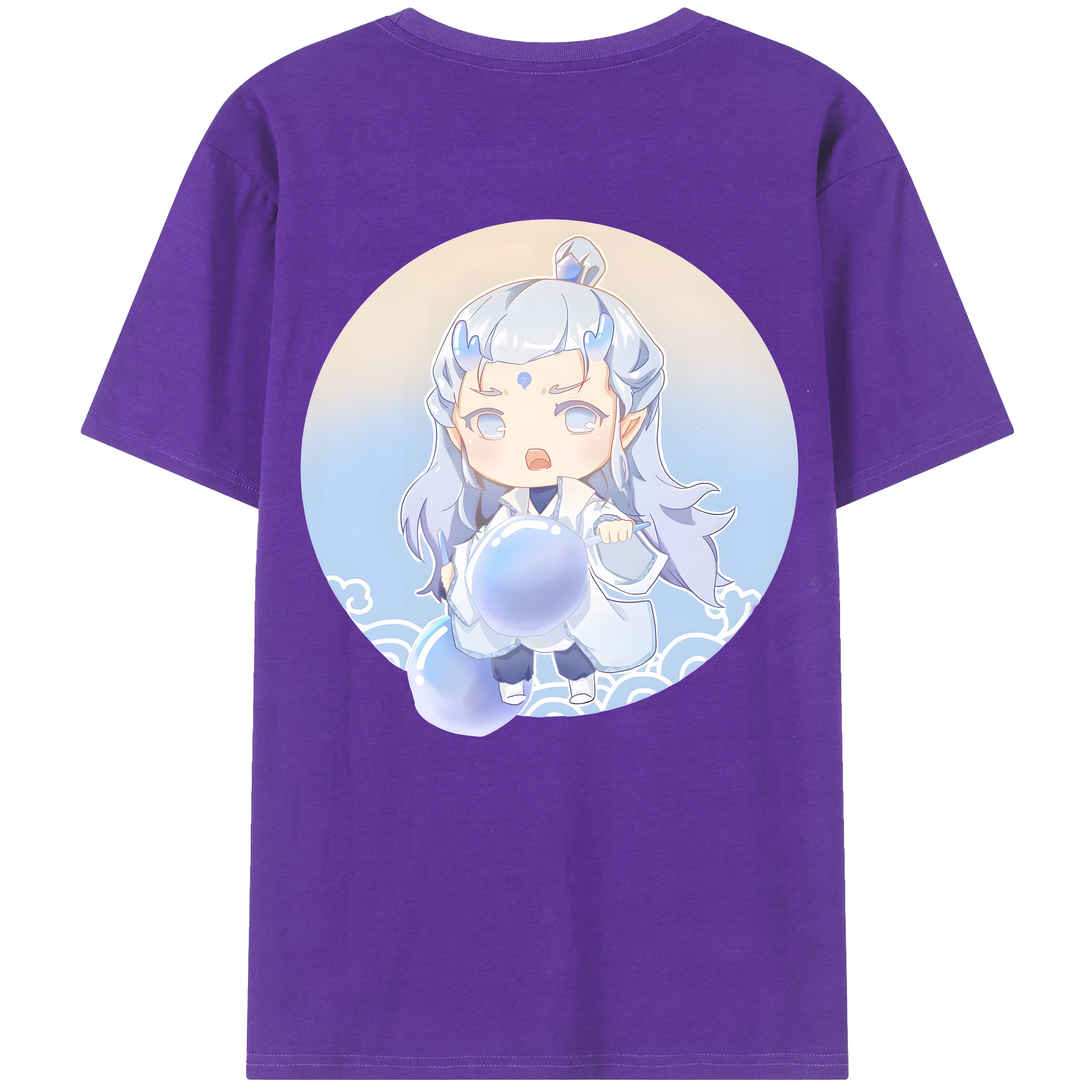 （画像用） Ne Zha 2 ナタ 魔童の大暴れ 綿100％ メンズ半袖Tシャツ（バックプリント） 通気性