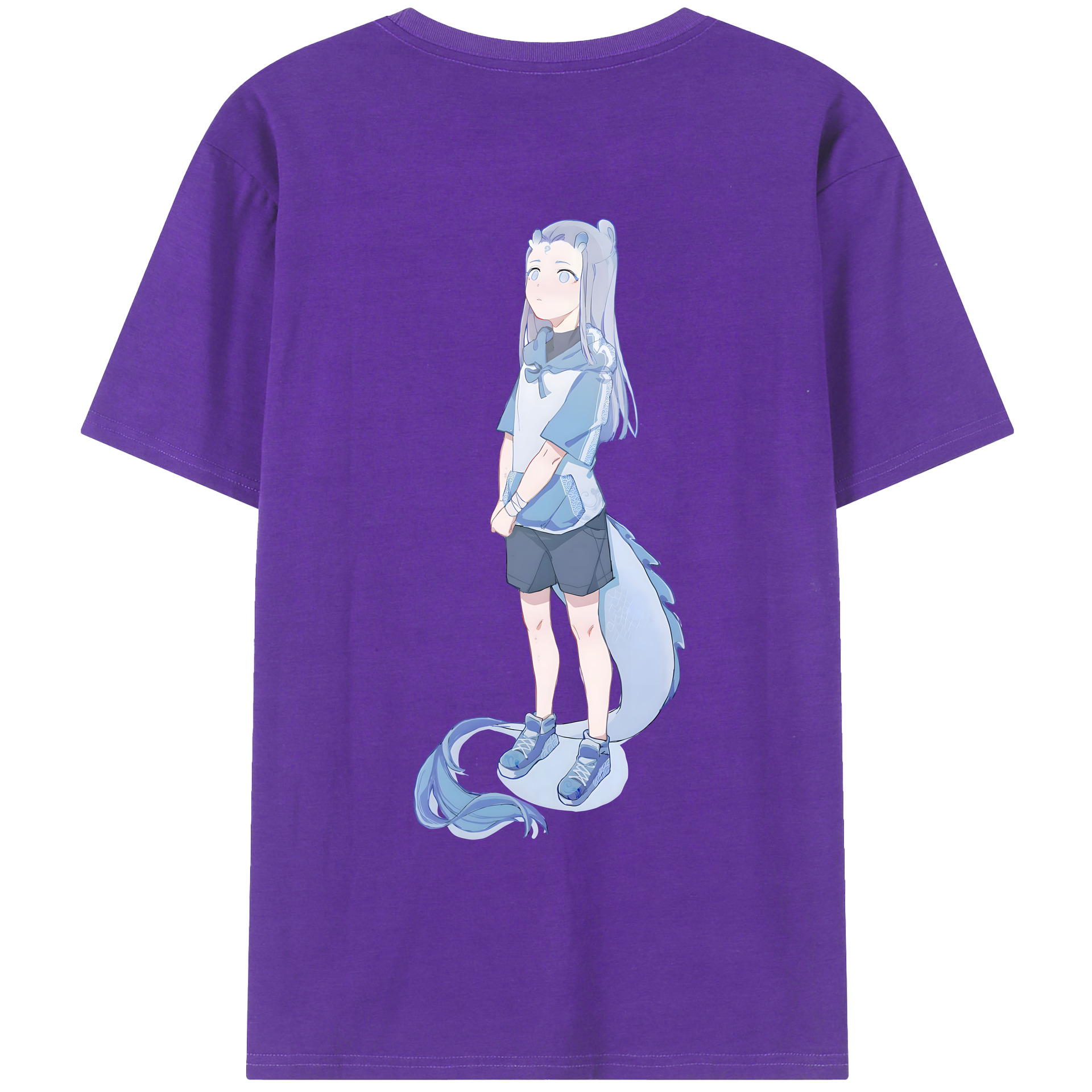 （画像用） Ne Zha 2 ナタ 魔童の大暴れ 綿100％ メンズ半袖Tシャツ（バックプリント） 通気性