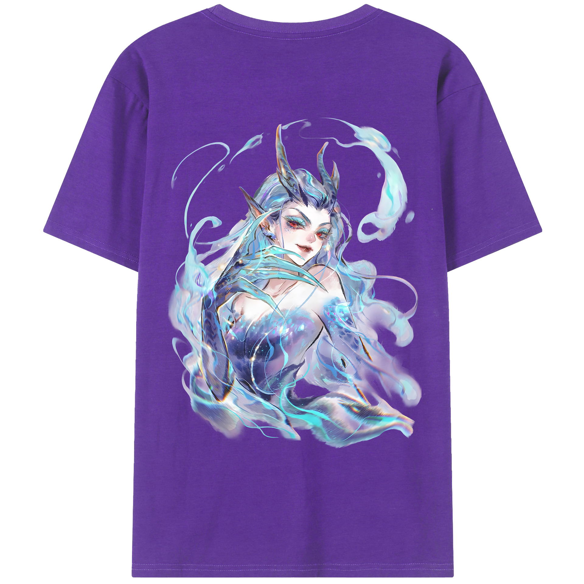 （画像用） Ne Zha 2 ナタ 魔童の大暴れ 綿100％ メンズ半袖Tシャツ（バックプリント） 通気性