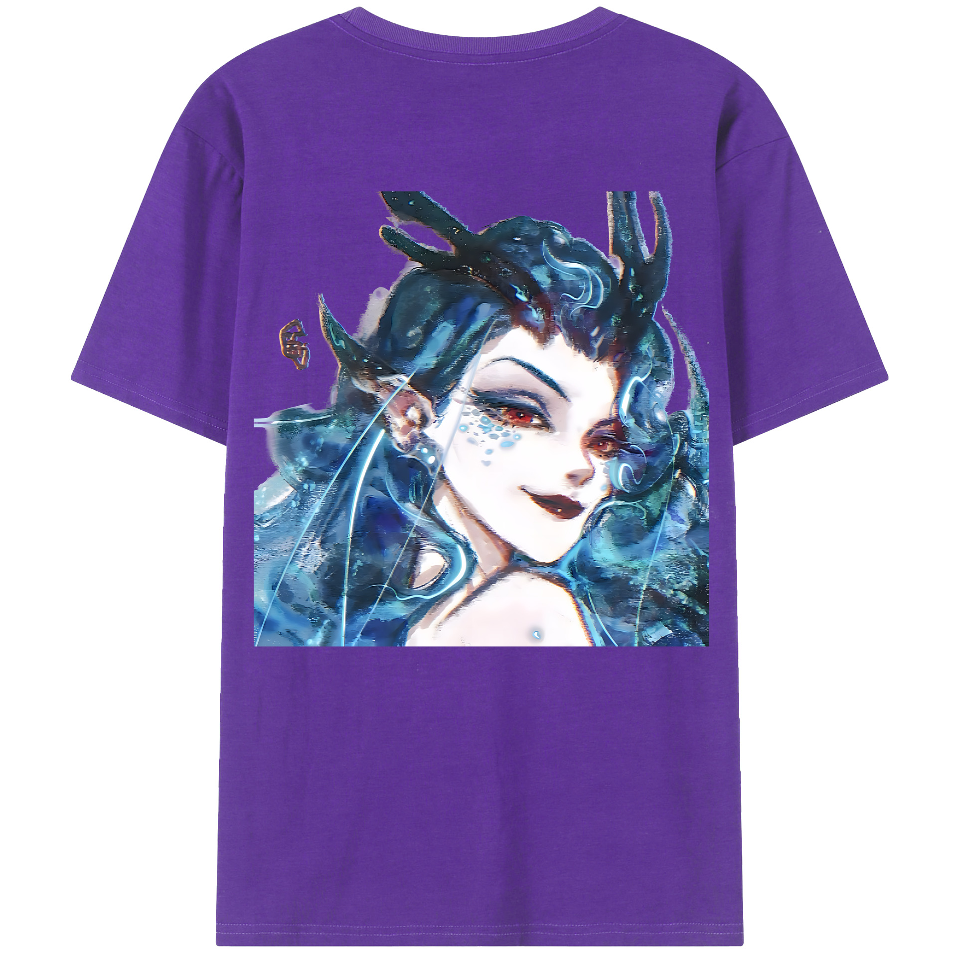 （画像用） Ne Zha 2 ナタ 魔童の大暴れ 綿100％ メンズ半袖Tシャツ（バックプリント） 通気性