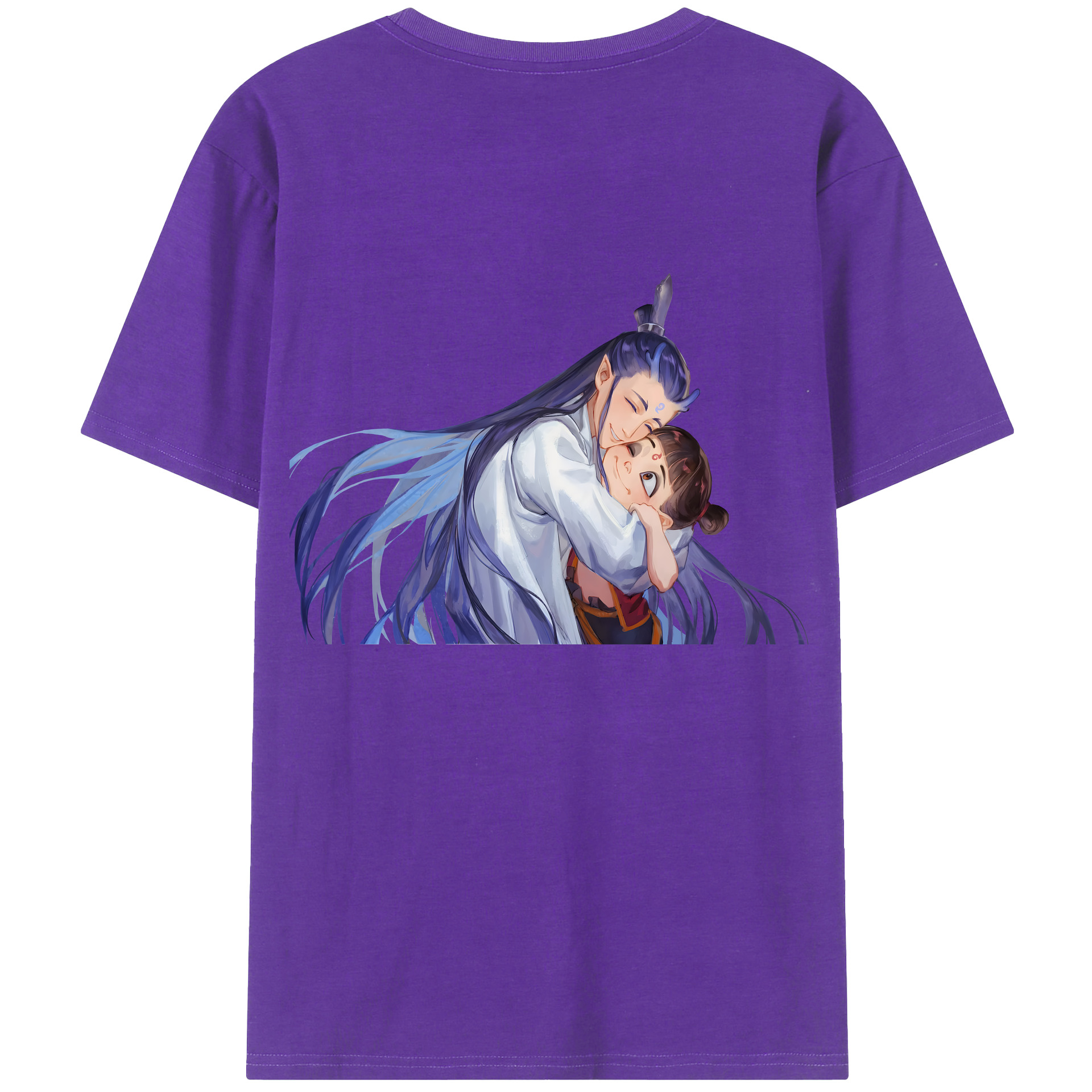 （画像用） Ne Zha 2 ナタ 魔童の大暴れ 綿100％ メンズ半袖Tシャツ（バックプリント） 通気性