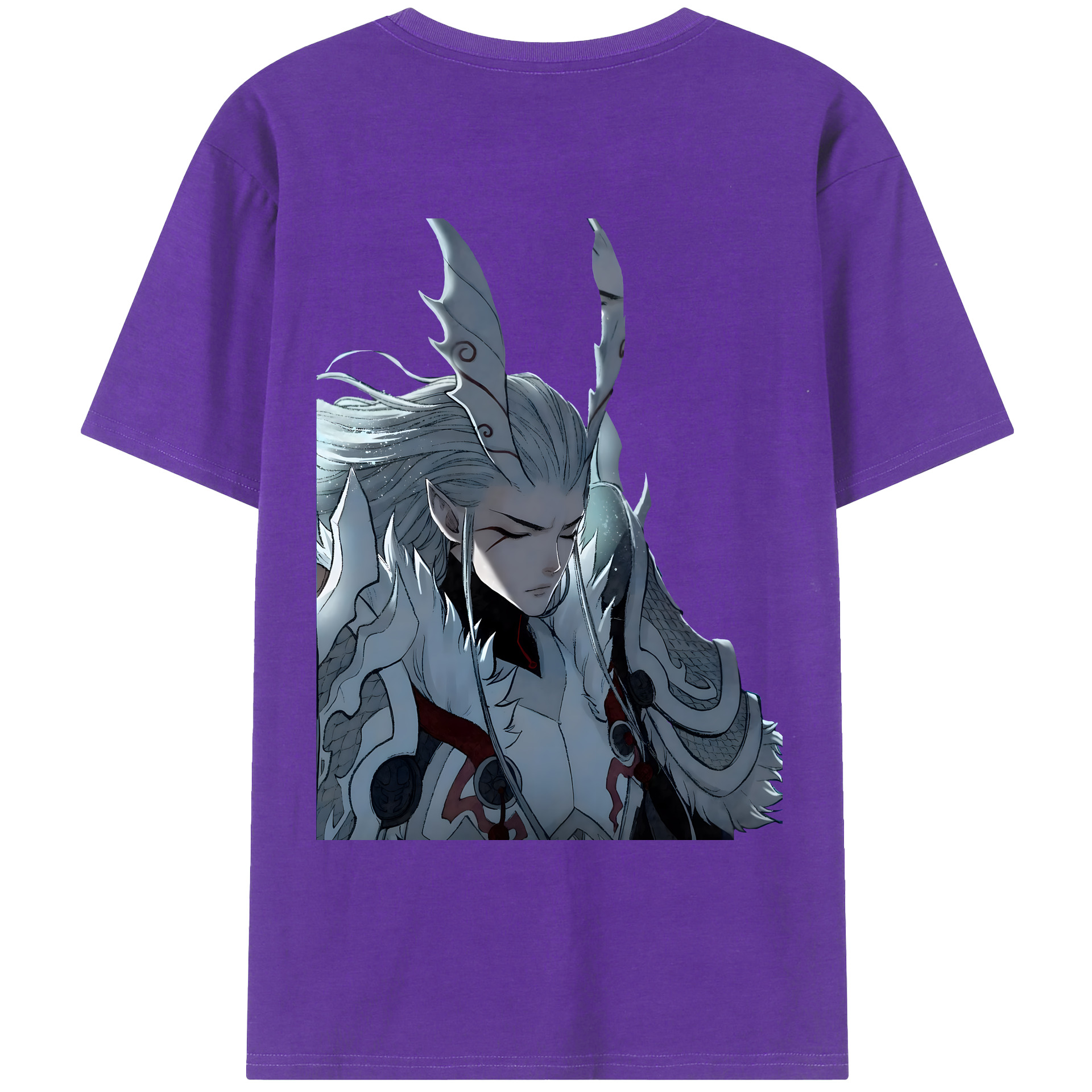 （画像用） Ne Zha 2 ナタ 魔童の大暴れ 綿100％ メンズ半袖Tシャツ（バックプリント） 通気性