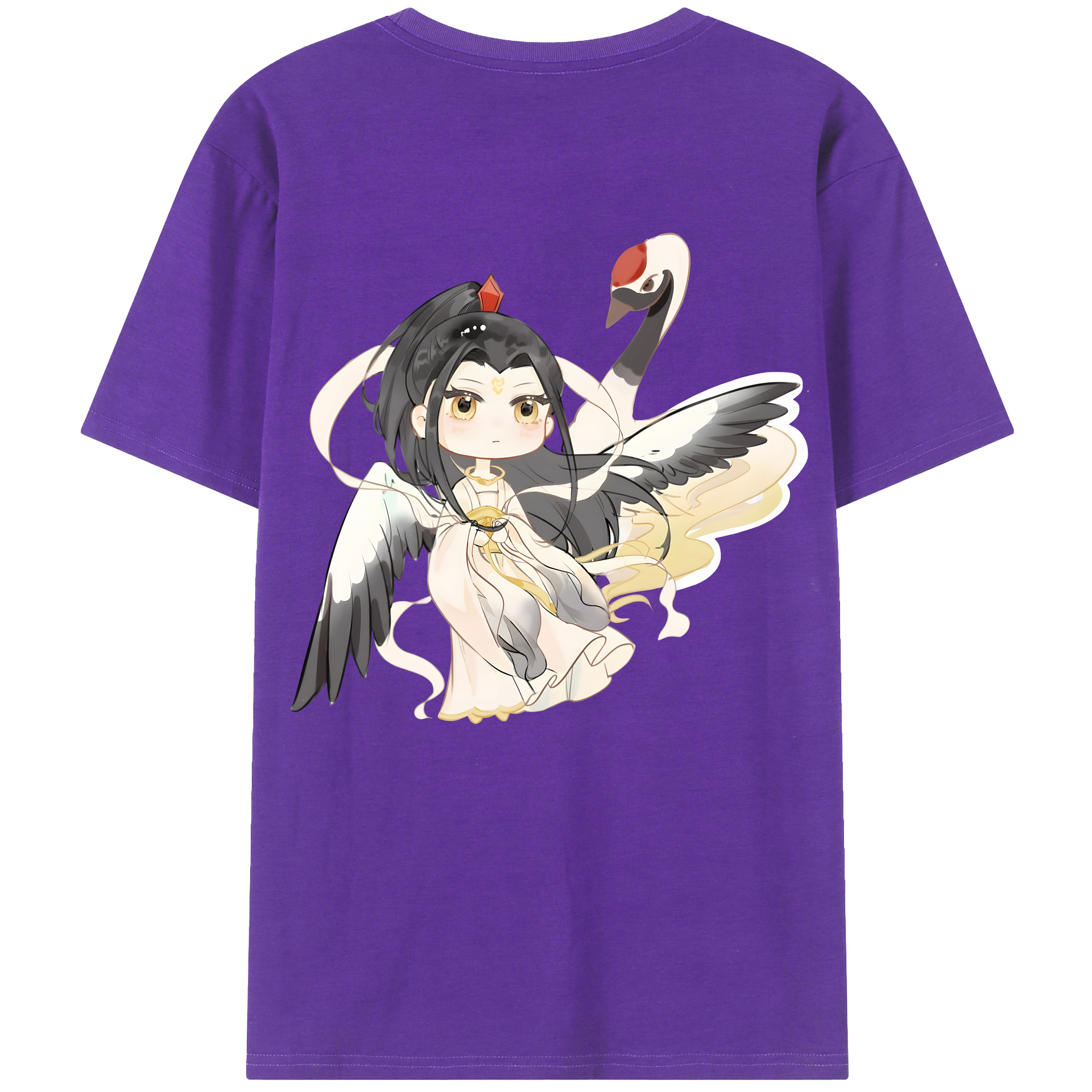 （画像用） Ne Zha 2 ナタ 魔童の大暴れ 綿100％ メンズ半袖Tシャツ（バックプリント） 通気性