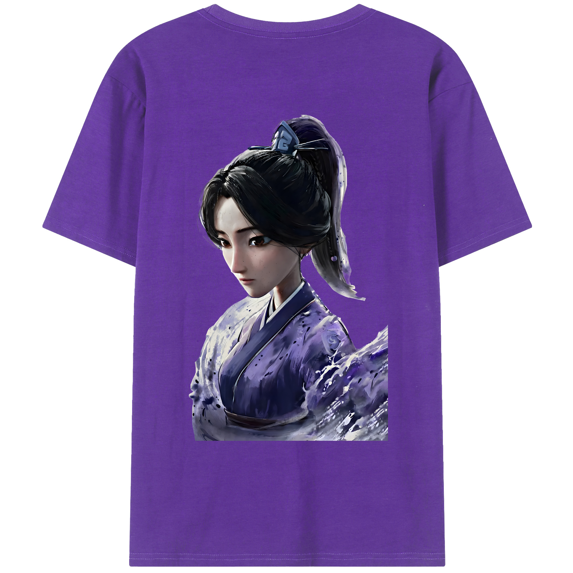 （画像用） Ne Zha 2 ナタ 魔童の大暴れ 綿100％ メンズ半袖Tシャツ（バックプリント） 通気性