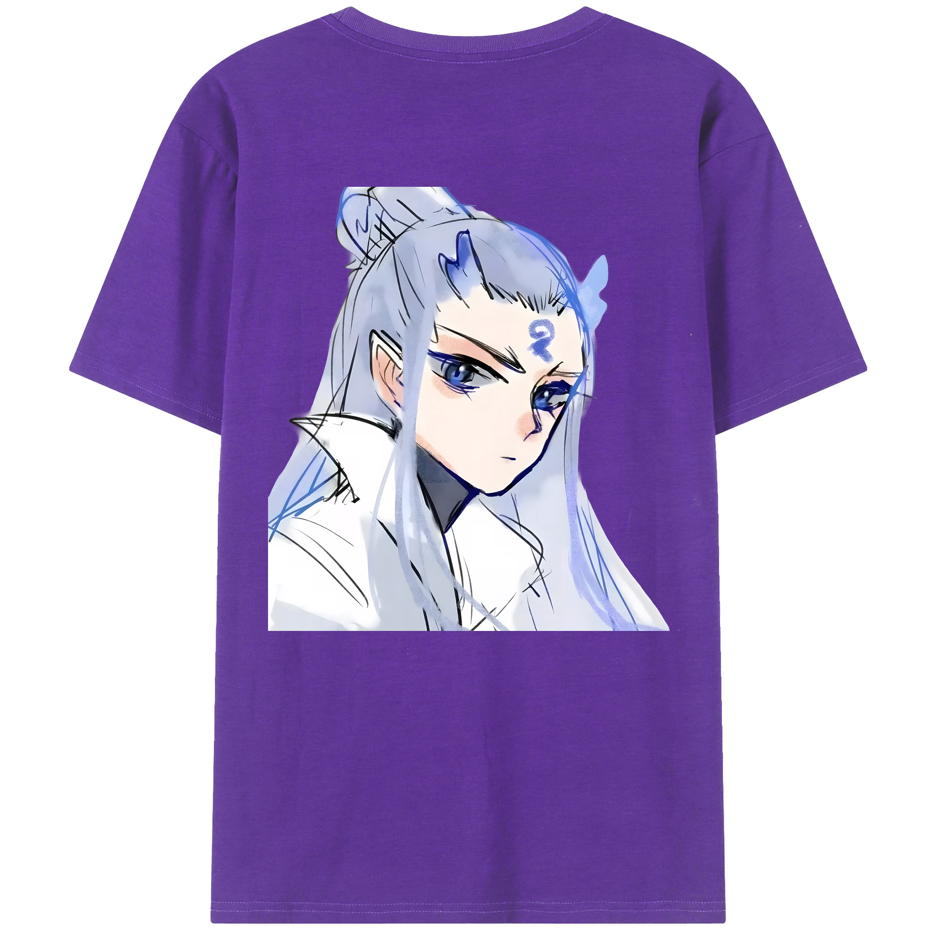 （画像用） Ne Zha 2 ナタ 魔童の大暴れ 綿100％ メンズ半袖Tシャツ（バックプリント） 通気性