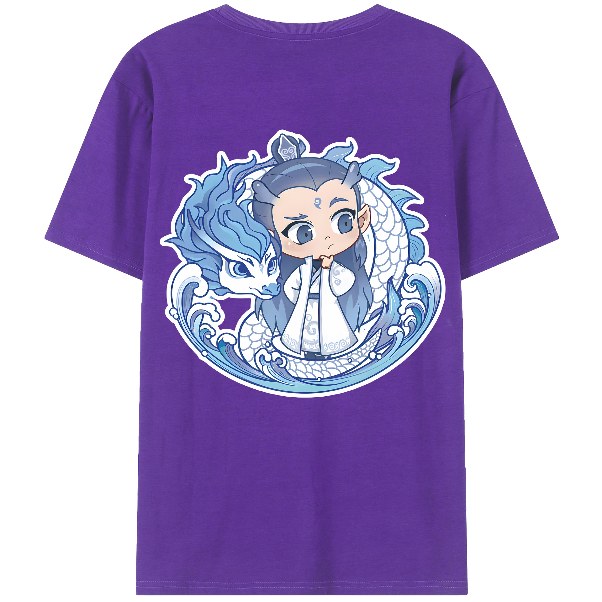 （画像用） Ne Zha 2 ナタ 魔童の大暴れ 綿100％ メンズ半袖Tシャツ（バックプリント） 通気性