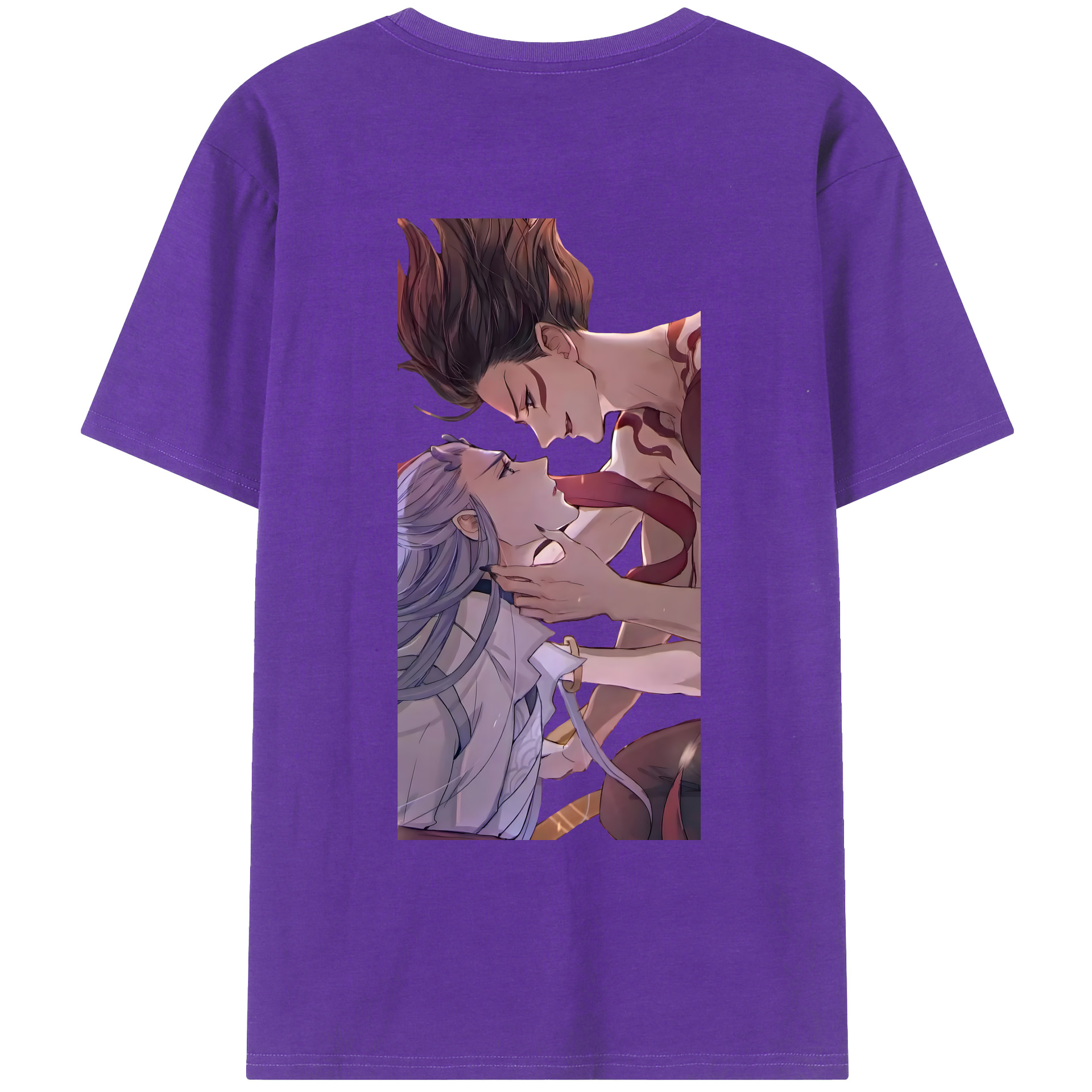 （画像用） Ne Zha 2 ナタ 魔童の大暴れ 綿100％ メンズ半袖Tシャツ（バックプリント） 通気性