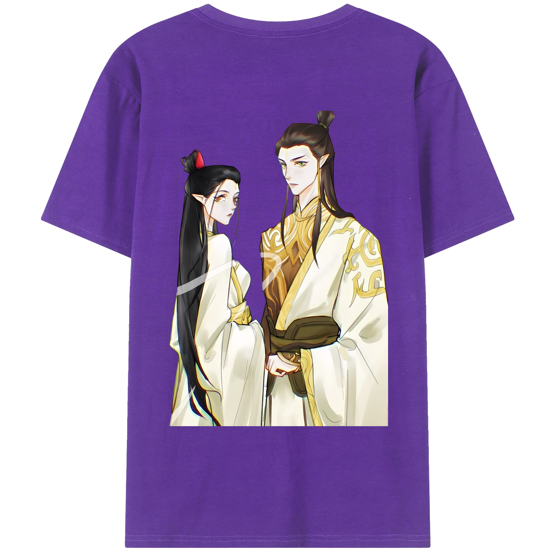 （画像用） Ne Zha 2 ナタ 魔童の大暴れ 綿100％ メンズ半袖Tシャツ（バックプリント） 通気性