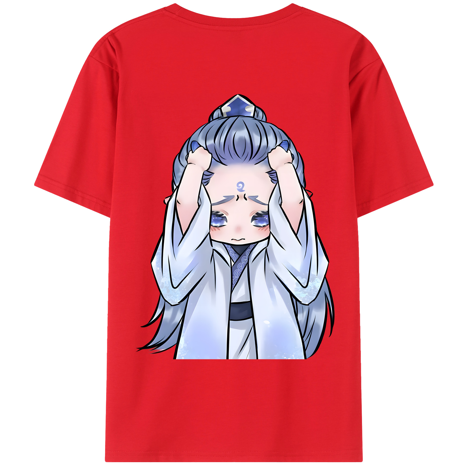 （画像用） Ne Zha 2 ナタ 魔童の大暴れ 綿100％ メンズ半袖Tシャツ（バックプリント） 通気性