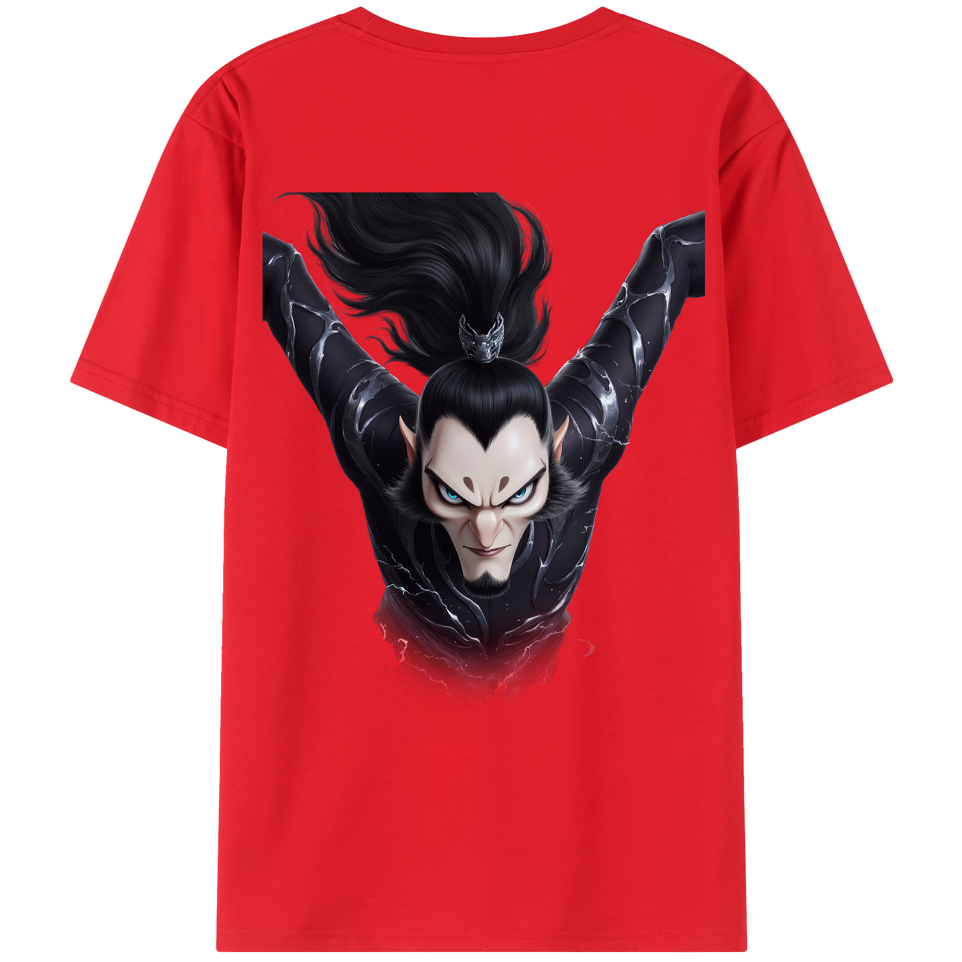 （画像用） Ne Zha 2 ナタ 魔童の大暴れ 綿100％ メンズ半袖Tシャツ（バックプリント） 通気性