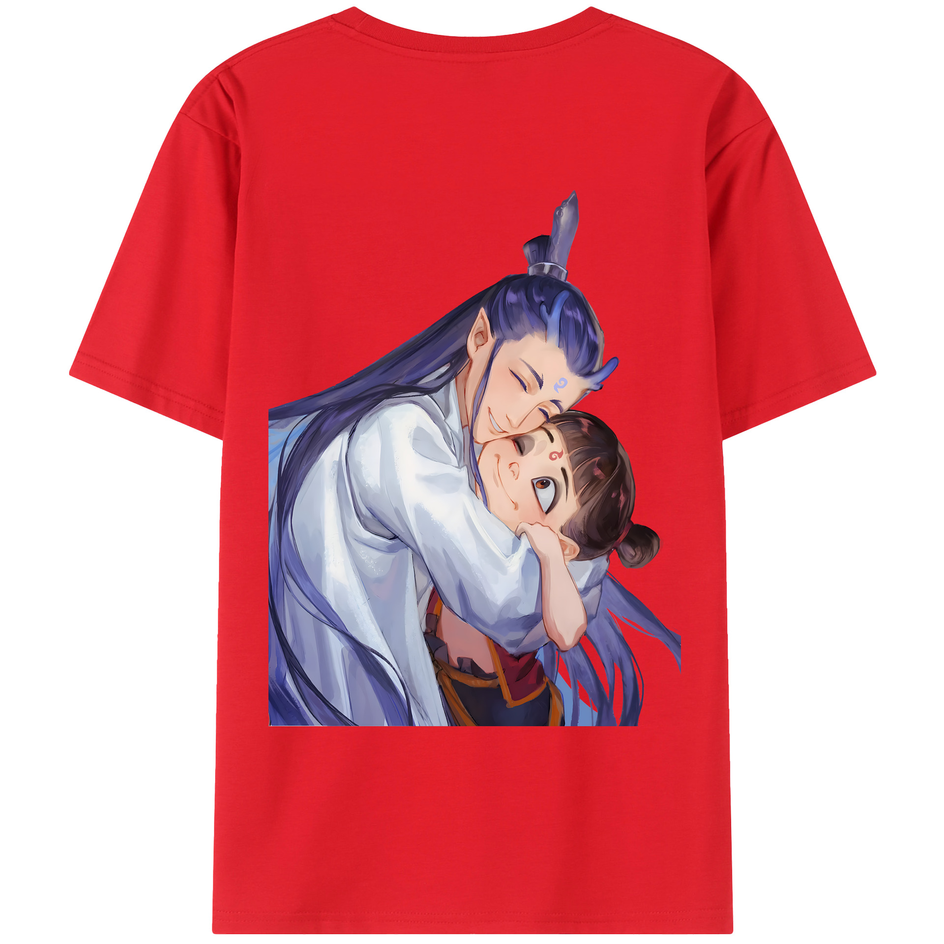 （画像用） Ne Zha 2 ナタ 魔童の大暴れ 綿100％ メンズ半袖Tシャツ（バックプリント） 通気性