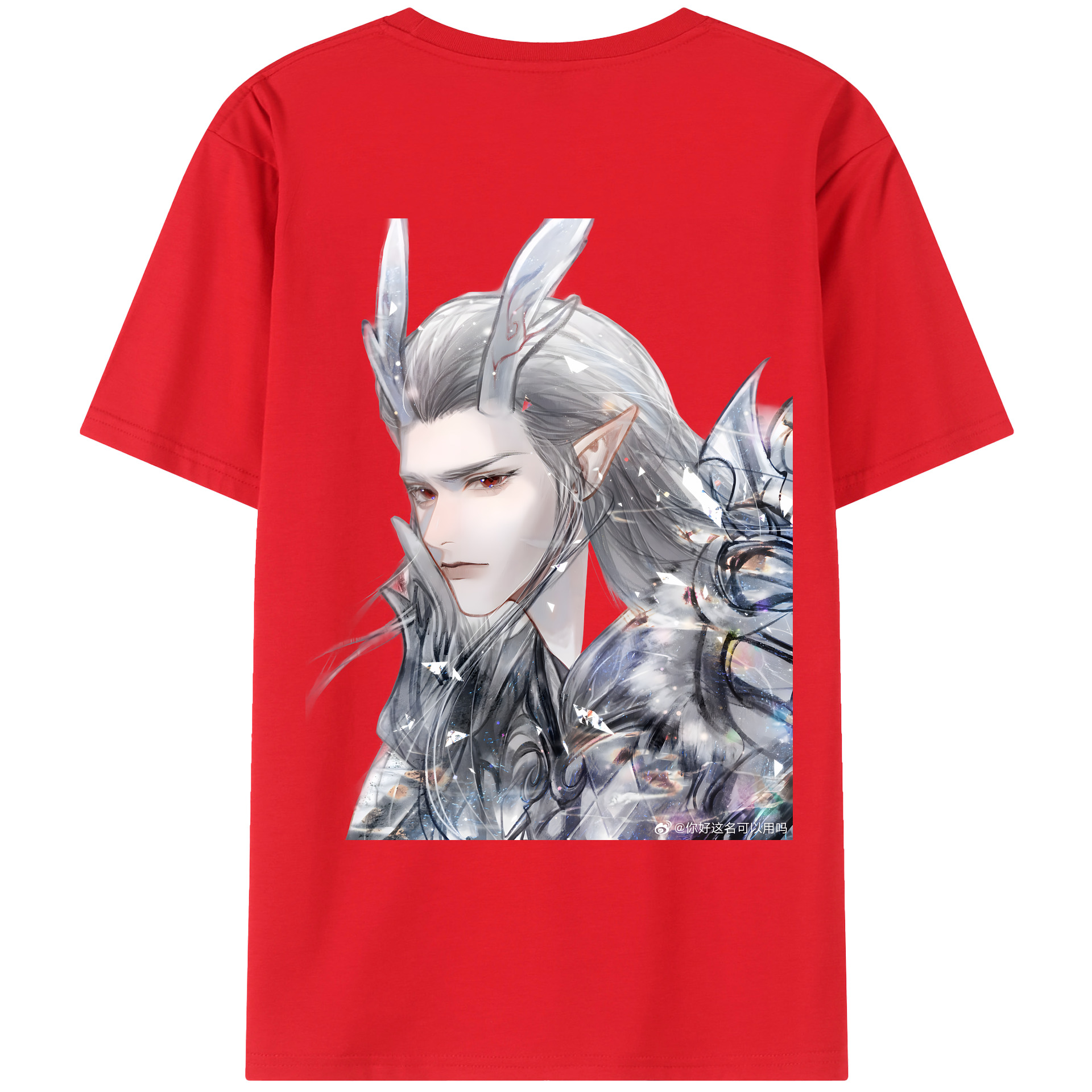 （画像用） Ne Zha 2 ナタ 魔童の大暴れ 綿100％ メンズ半袖Tシャツ（バックプリント） 通気性