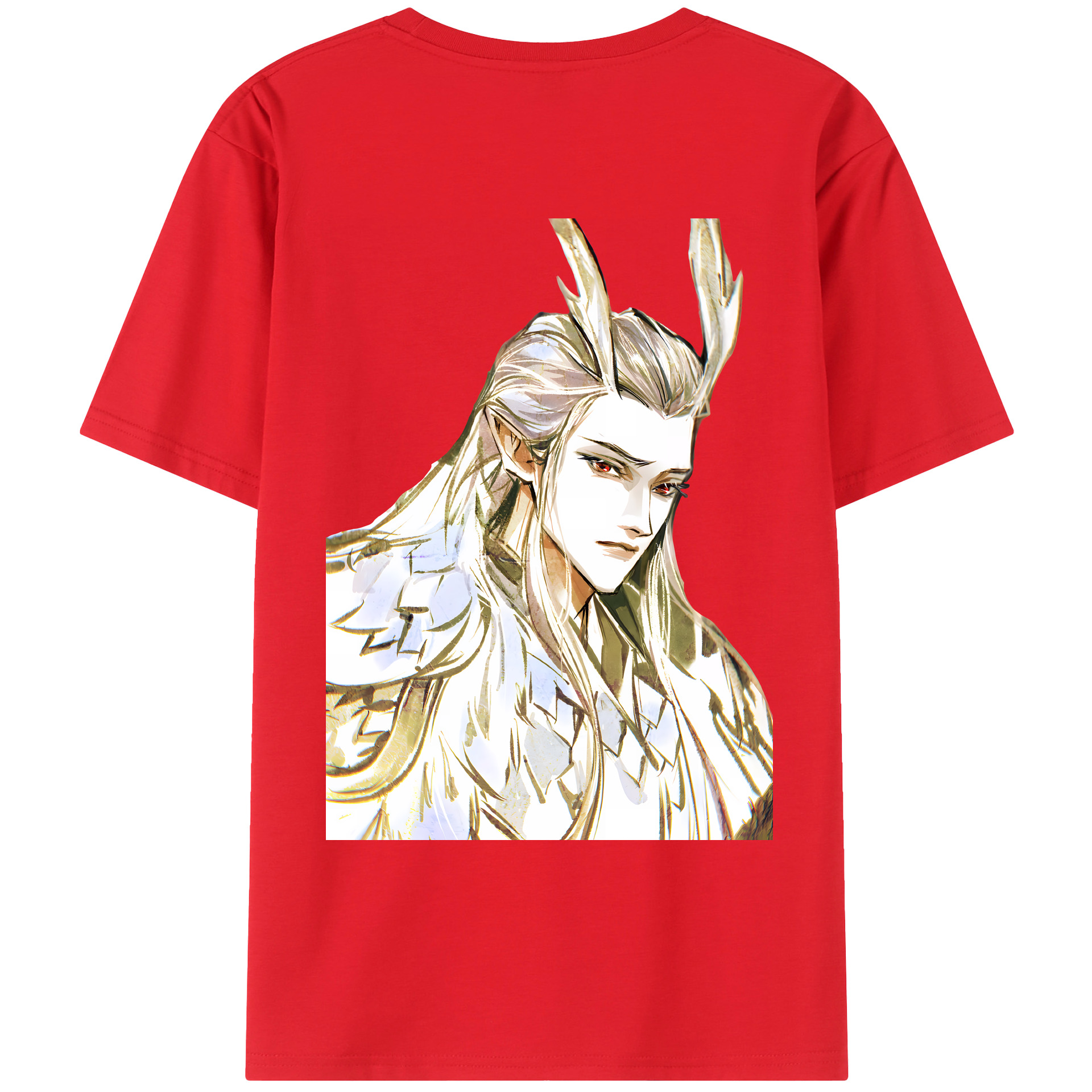 （画像用） Ne Zha 2 ナタ 魔童の大暴れ 綿100％ メンズ半袖Tシャツ（バックプリント） 通気性