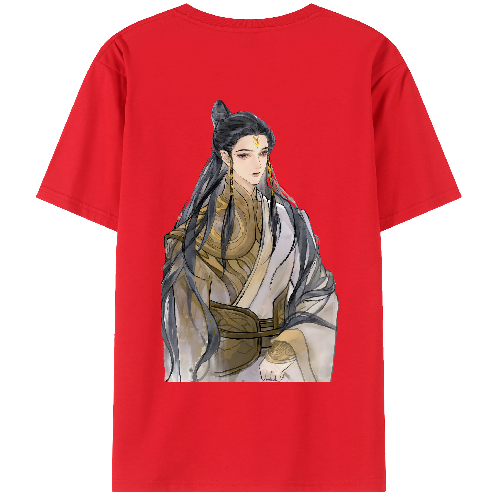 （画像用） Ne Zha 2 ナタ 魔童の大暴れ 綿100％ メンズ半袖Tシャツ（バックプリント） 通気性