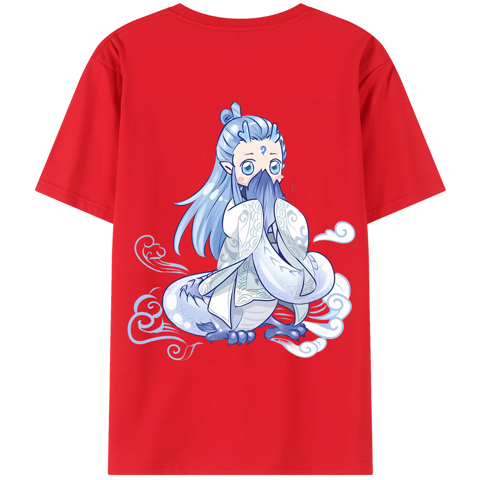 （画像用） Ne Zha 2 ナタ 魔童の大暴れ 綿100％ メンズ半袖Tシャツ（バックプリント） 通気性