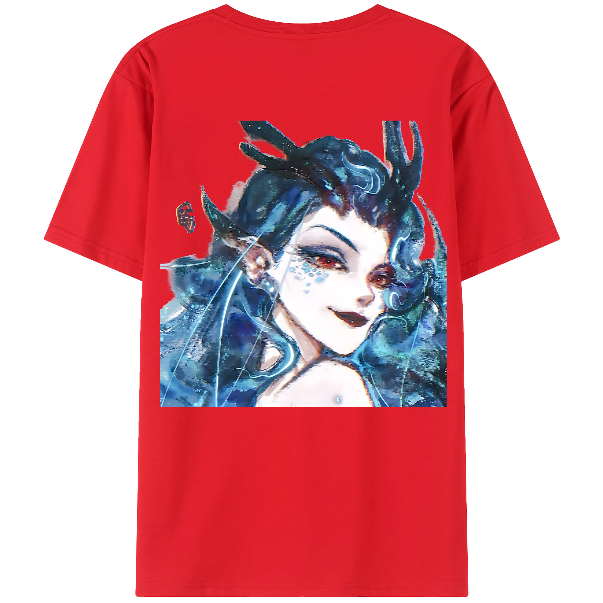 （画像用） Ne Zha 2 ナタ 魔童の大暴れ 綿100％ メンズ半袖Tシャツ（バックプリント） 通気性